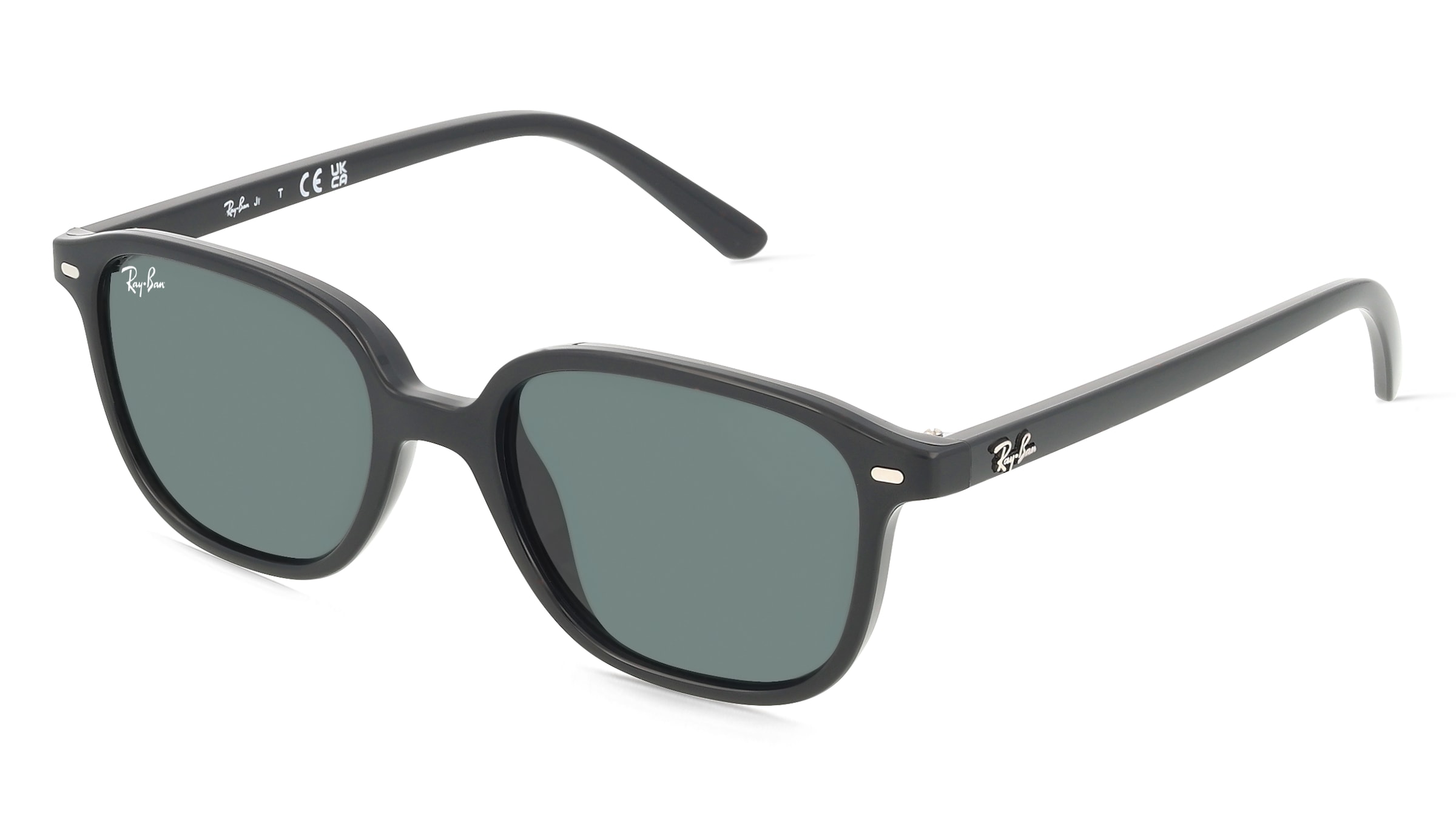 Ray-Ban Junior RJ 9093S LEONARD Kinder-Sonnenbrille Vollrand Quadratisch Kunststoff-Gestell, Schwarz