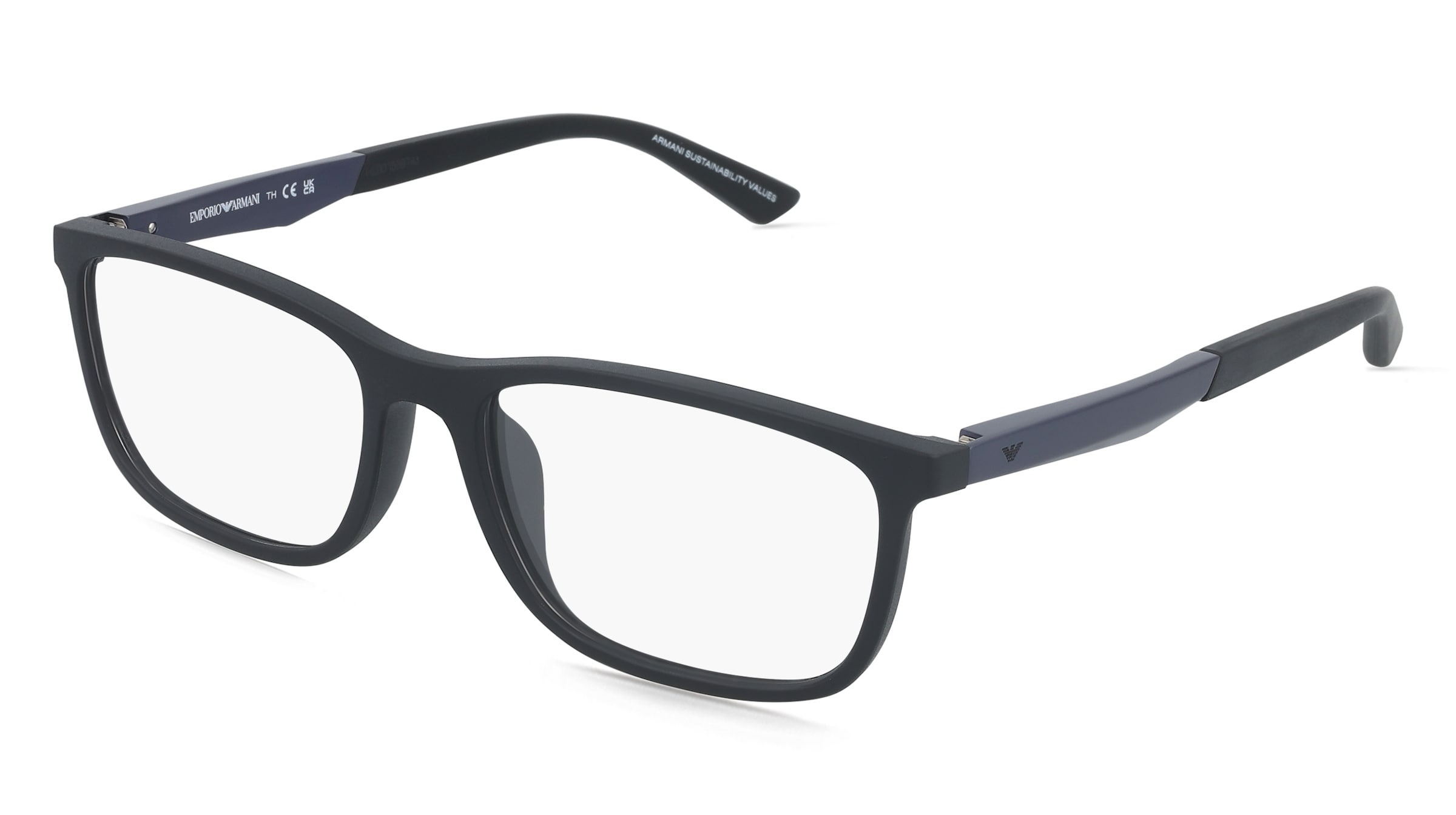 Emporio Armani EA3280U Herren-Brille inkl. Gläser Vollrand Quadratisch Kunststoff-Gestell 55/17/145, Schwarz