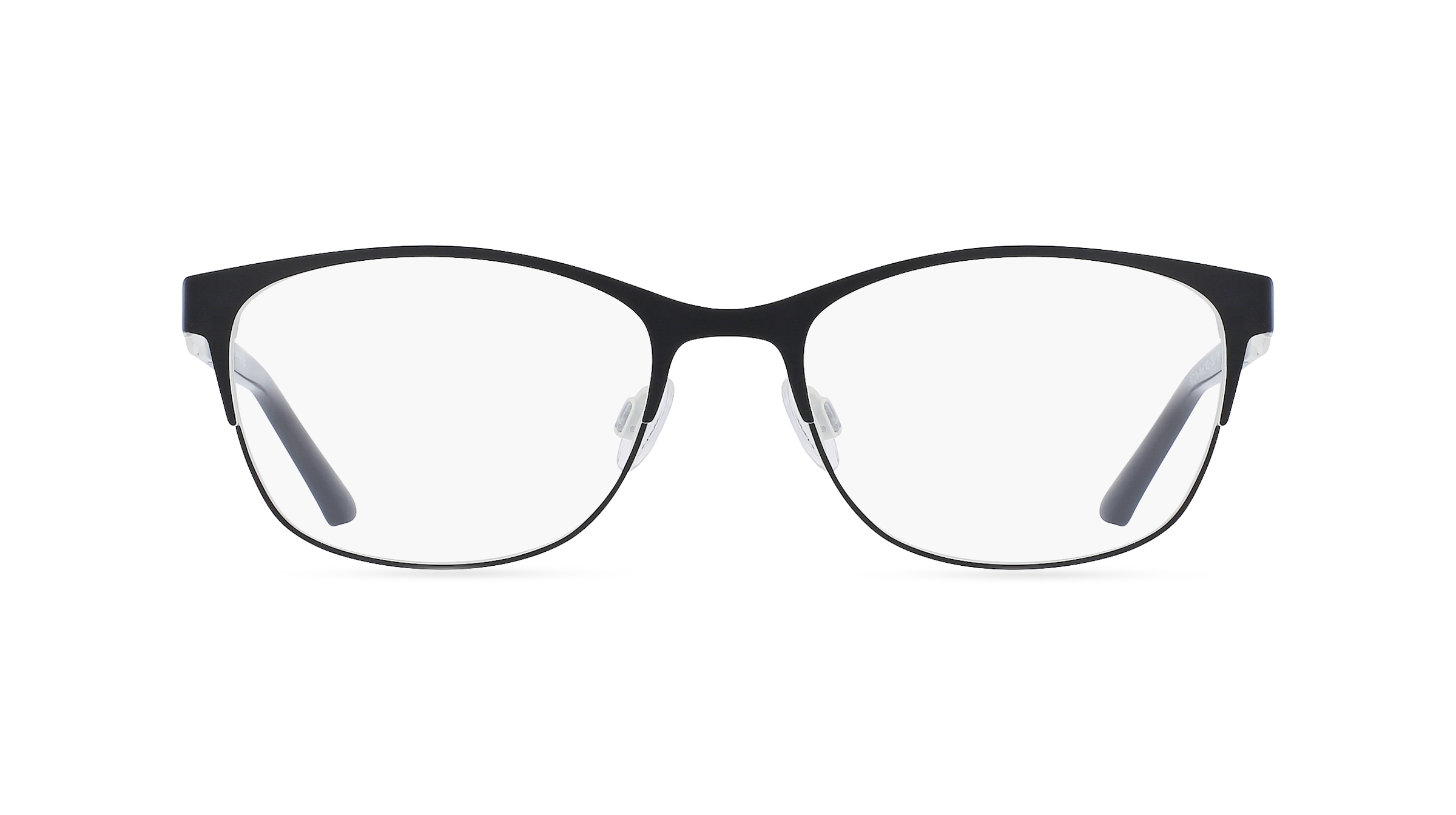 OWP 1402 Damen-Brille inkl. Gläser Vollrand Eckig Metall-Gestell 53mm/18mm/135mm, schwarz