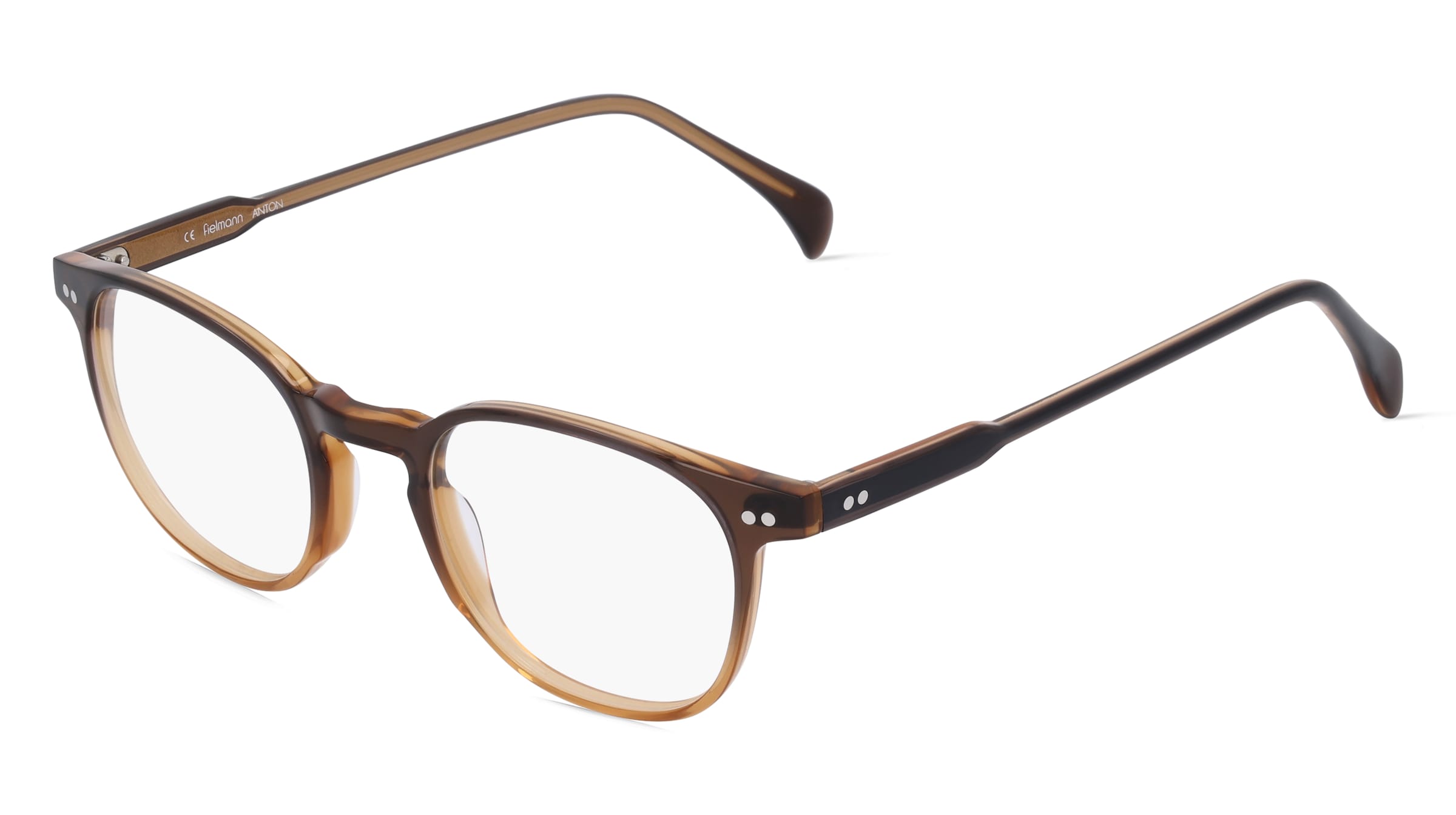 Fielmann MC 601 FA ANTON Unisex-Brille inkl. Gläser Vollrand Panto Acetat-Gestell 48/21/150, Braun