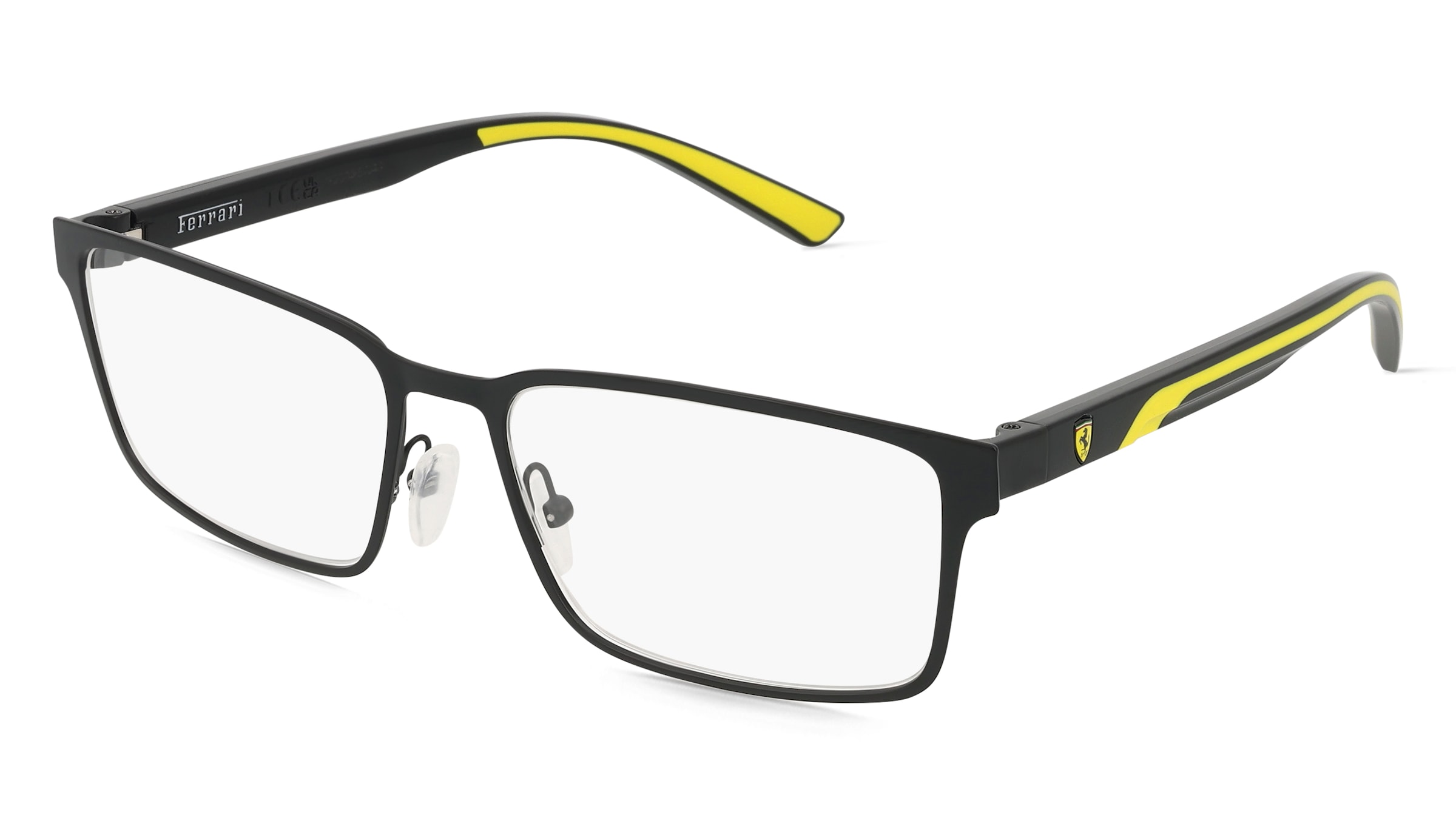 Scuderia Ferrari 0FZ7002 Herren-Brille inkl. Gläser Halbrand Quadratisch Metall-Gestell 56/18/145, Schwarz