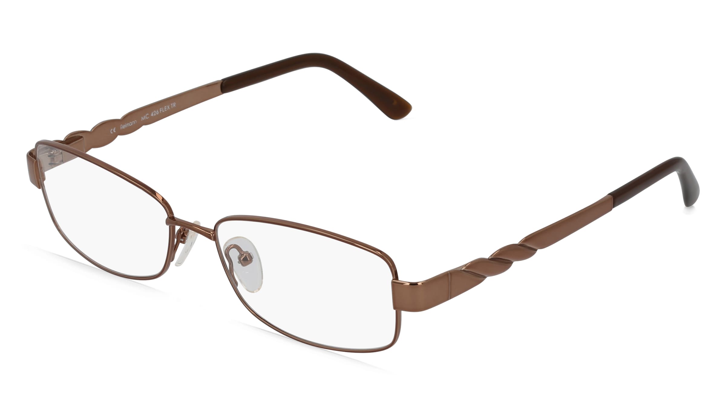 Fielmann MC 426 FLEX TR Damen-Brille inkl. Gläser Vollrand Butterfly Metall-Gestell 53/16/135, Braun