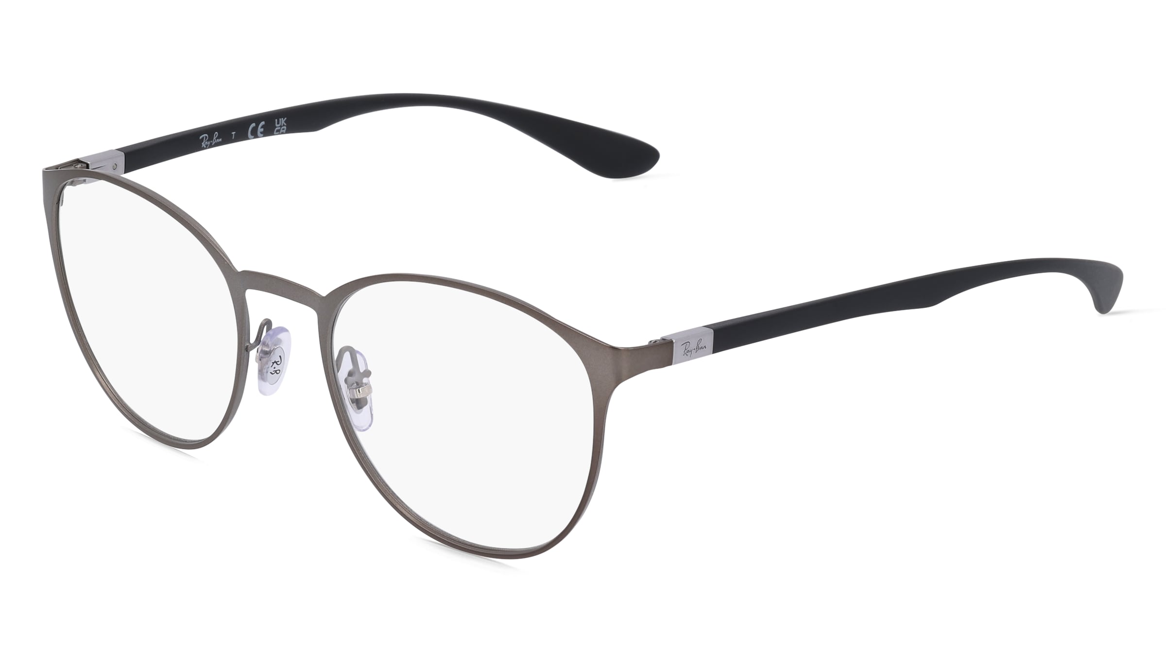 Ray-Ban RX6355 Unisex-Brille inkl. Gläser Vollrand Panto Metall-Gestell 52/20/145, Grau