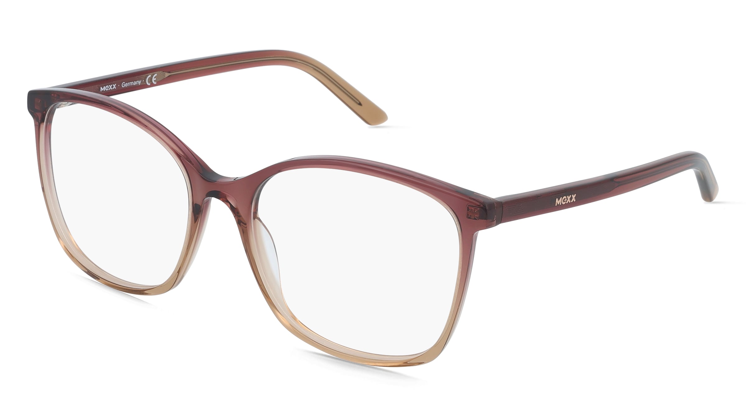 Mexx Eyes 2598 Damen-Brille inkl. Gläser Vollrand Eckig Kunststoff-Gestell 54/17/140, Beige