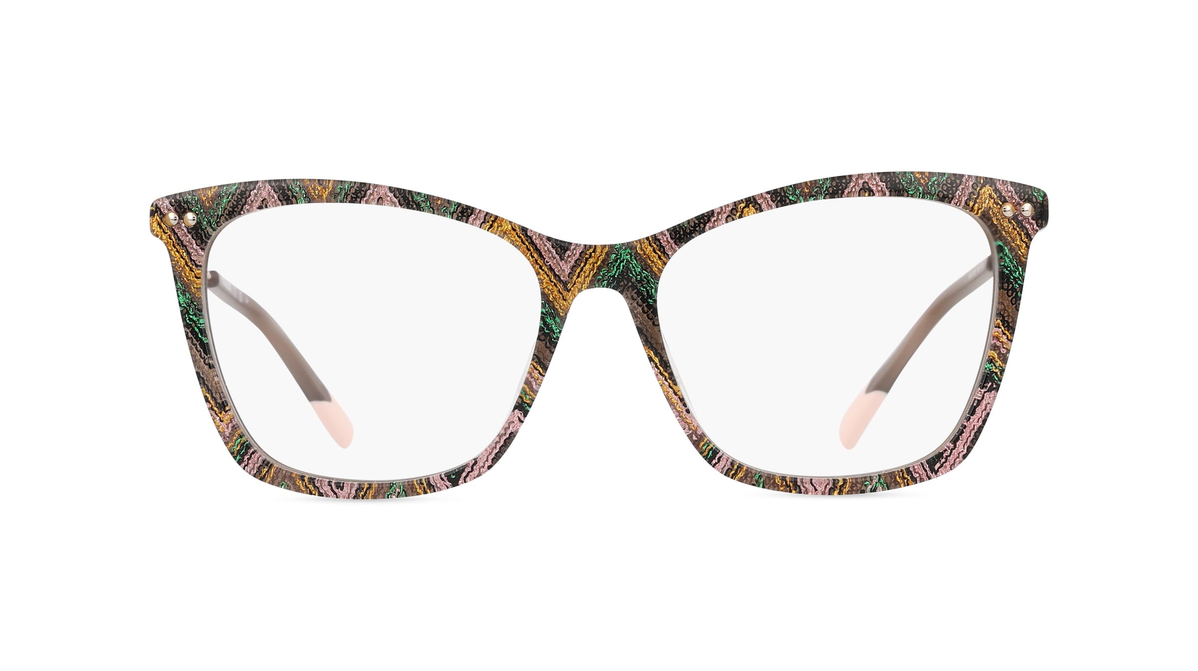 Missoni 0108 Damen-Brille inkl. Gläser Vollrand Cateye Acetat-Gestell 53mm/16mm/140mm, mehrfarbig