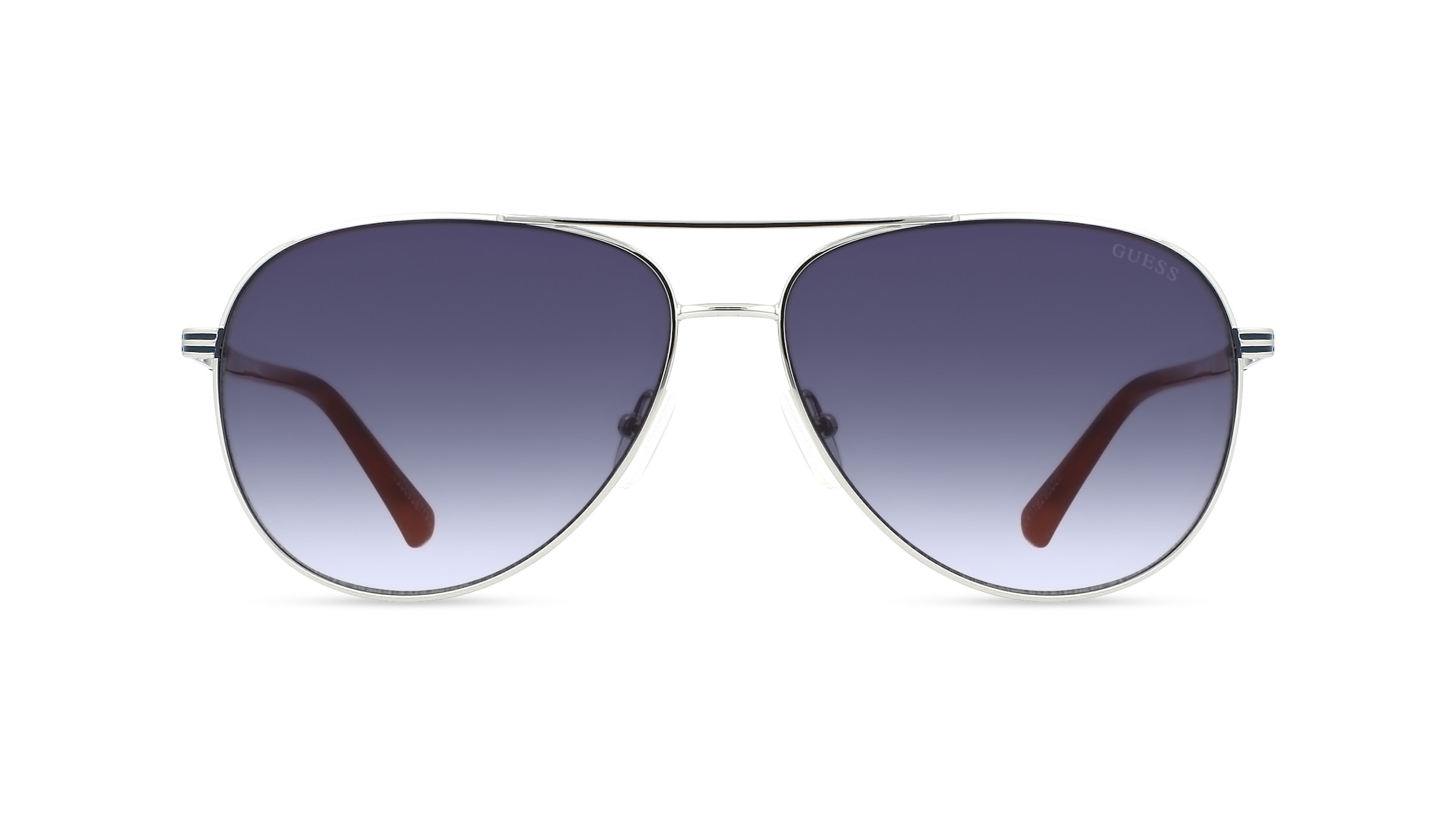 Guess GU00043 Unisex-Sonnenbrille Vollrand Pilot Metall-Gestell, silber