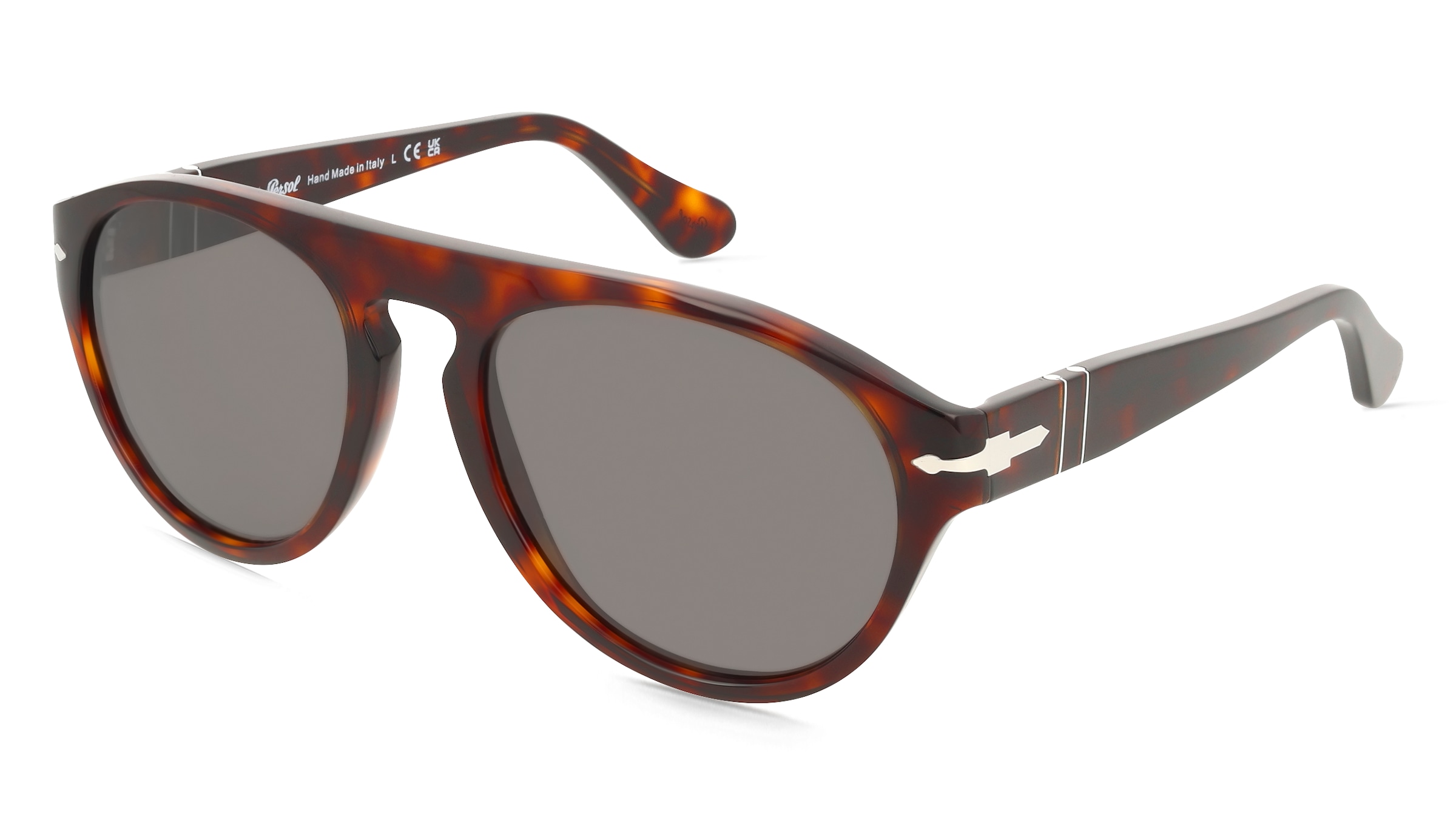 Persol PO3370S Unisex-Sonnenbrille Vollrand Pilot Acetat-Gestell, Havanna
