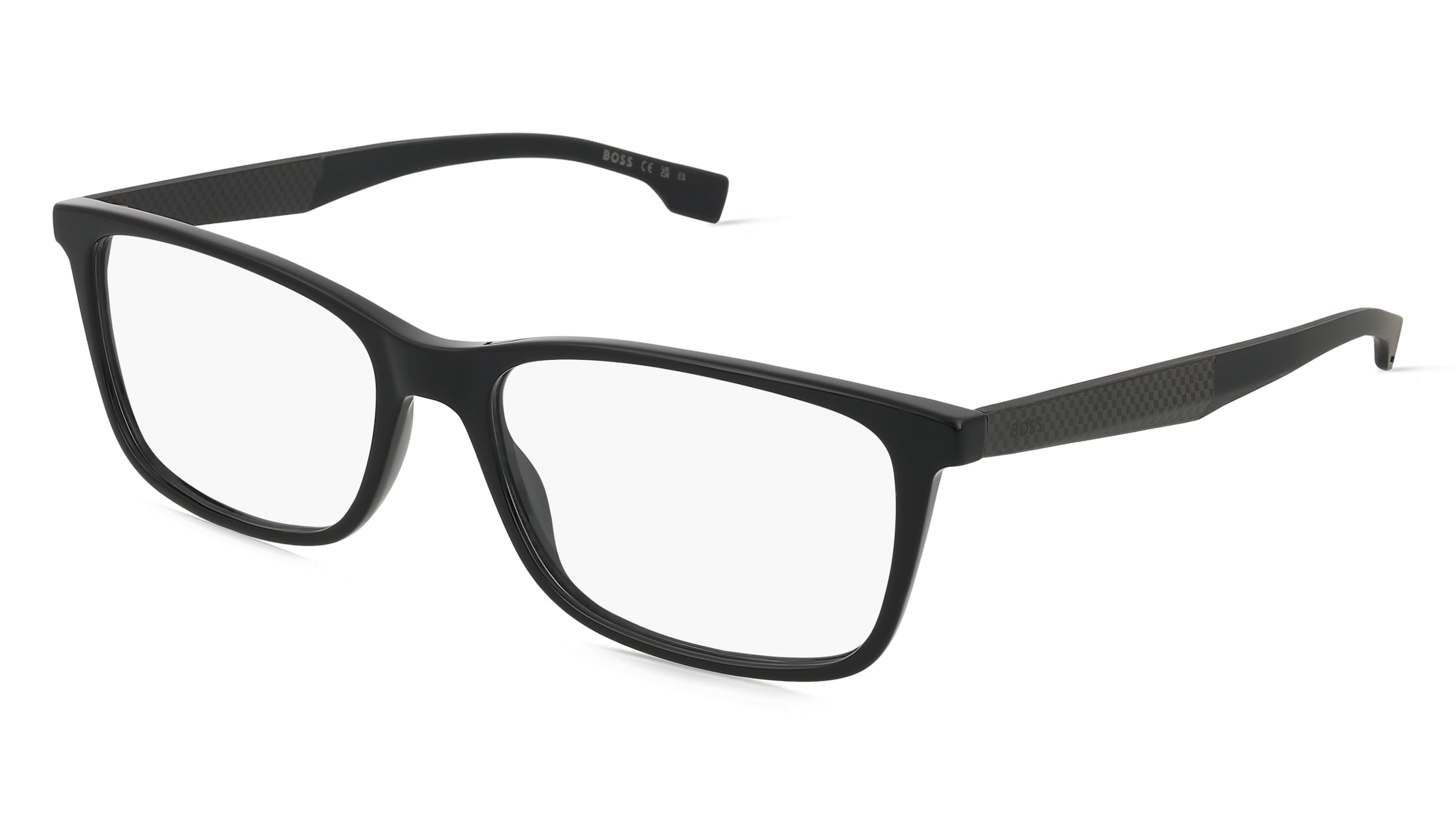 Boss 1581 Herren-Brille inkl. Gläser Vollrand Quadratisch Acetat-Gestell 57/17/145, Schwarz