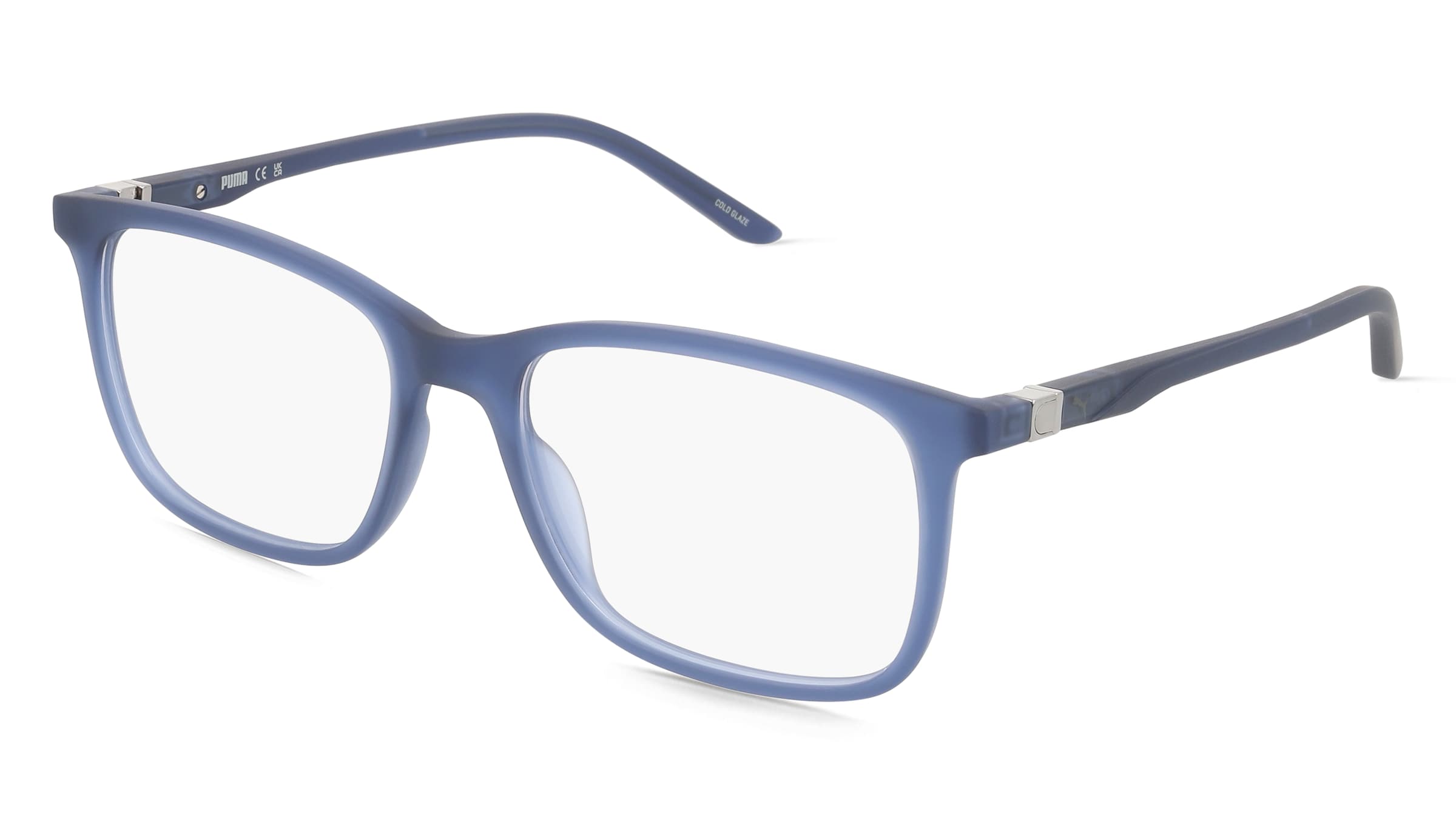 Puma PU0492O Herren-Brille inkl. Gläser Vollrand Eckig Kunststoff-Gestell 55/18/145, Blau