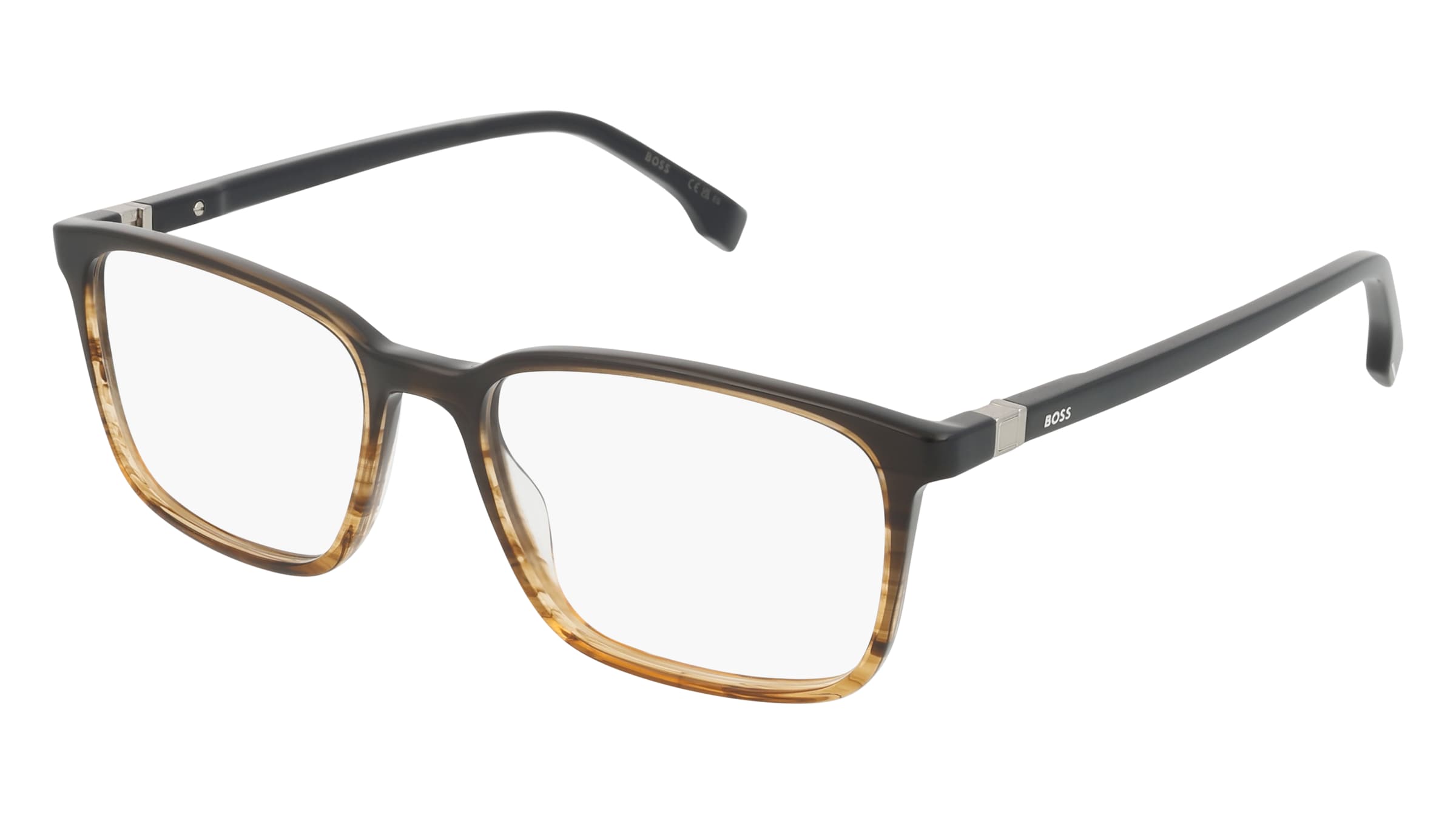 Boss 1436 Herren-Brille inkl. Gläser Vollrand Eckig Acetat-Gestell 55mm/16mm/145mm, braun