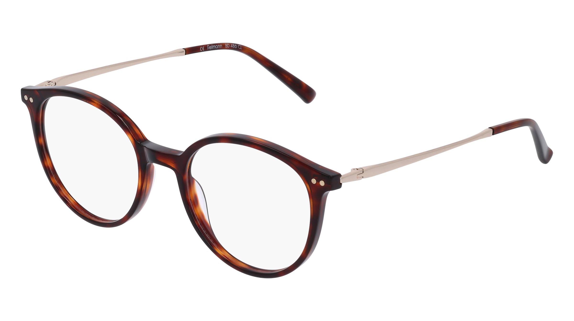 Fielmann BD 486 CL Unisex-Brille inkl. Gläser Vollrand Panto Acetat-Gestell 50/19/140, Havanna