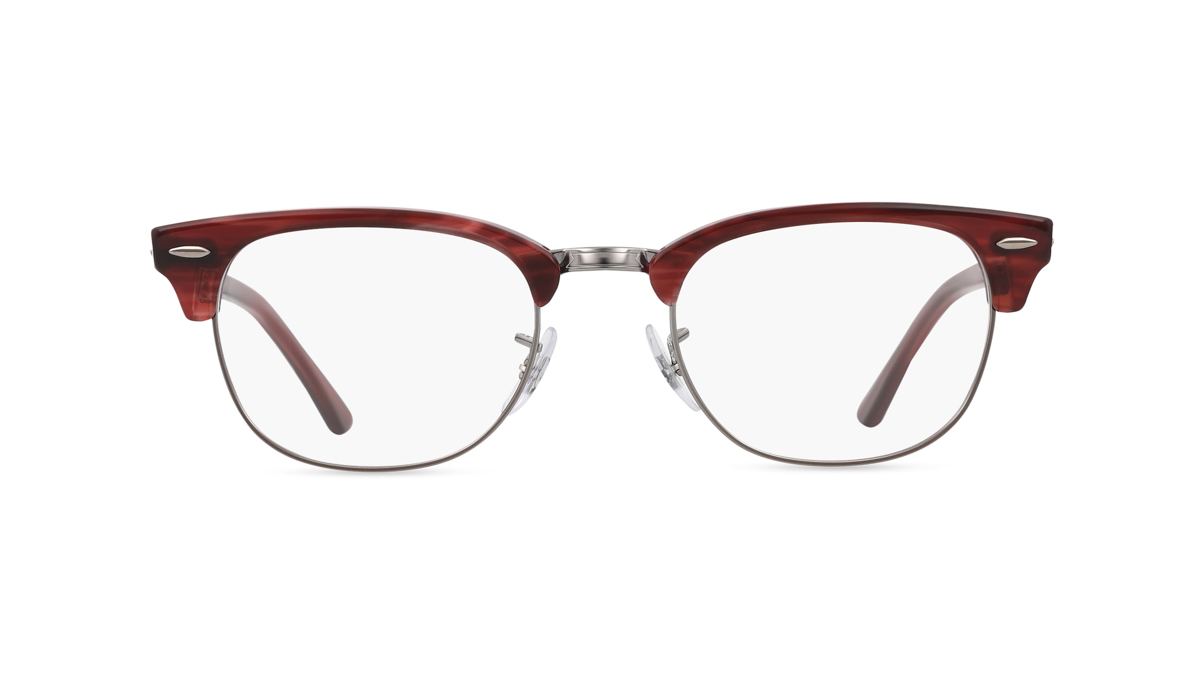 Ray-Ban 0RX5154 CLUBMASTER Unisex-Brille inkl. Gläser Vollrand Eckig Acetat-Gestell 51mm/21mm/145mm, rot