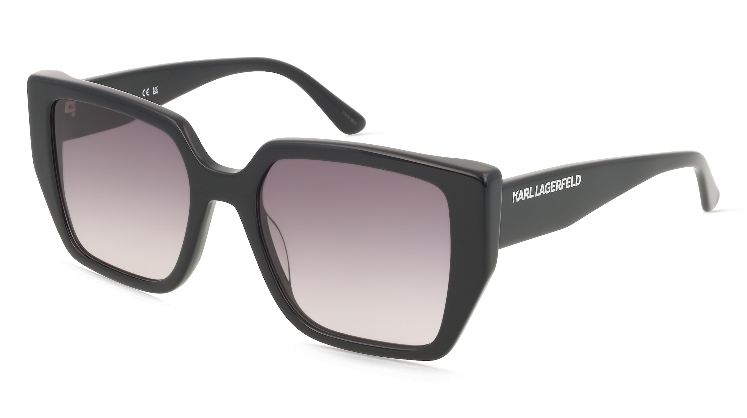 Karl Lagerfeld KL6036S N Damen-Sonnenbrille Vollrand Eckig Zylonit (Celluloseacetat)-Gestell, Schwarz