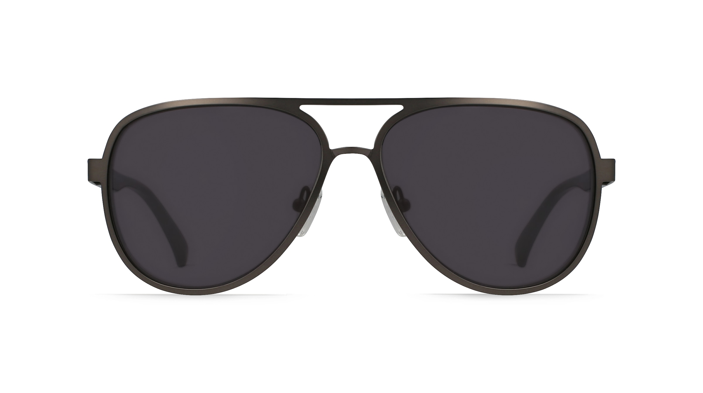 Fielmann CY 004 SUN CL Herren-Sonnenbrille Vollrand Pilot Edelstahl-Gestell, grau