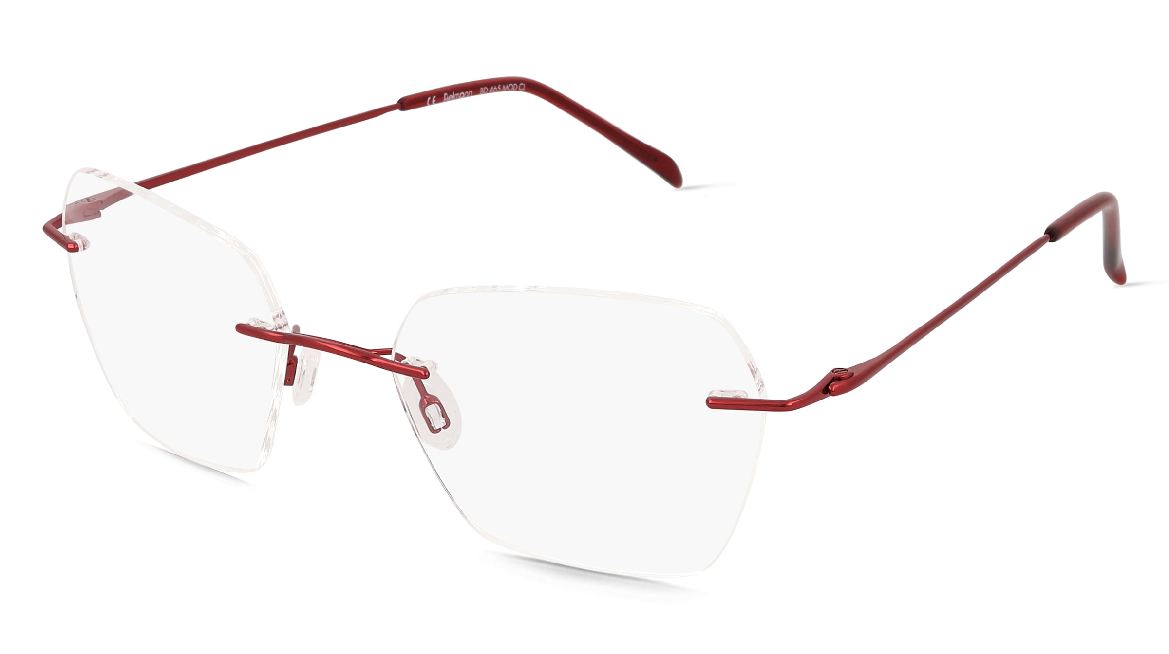 Fielmann BD 465 MOD CL Damen-Brille inkl. Gläser Randlos Geometrisch Edelstahl-Gestell 52/18/135, Rot