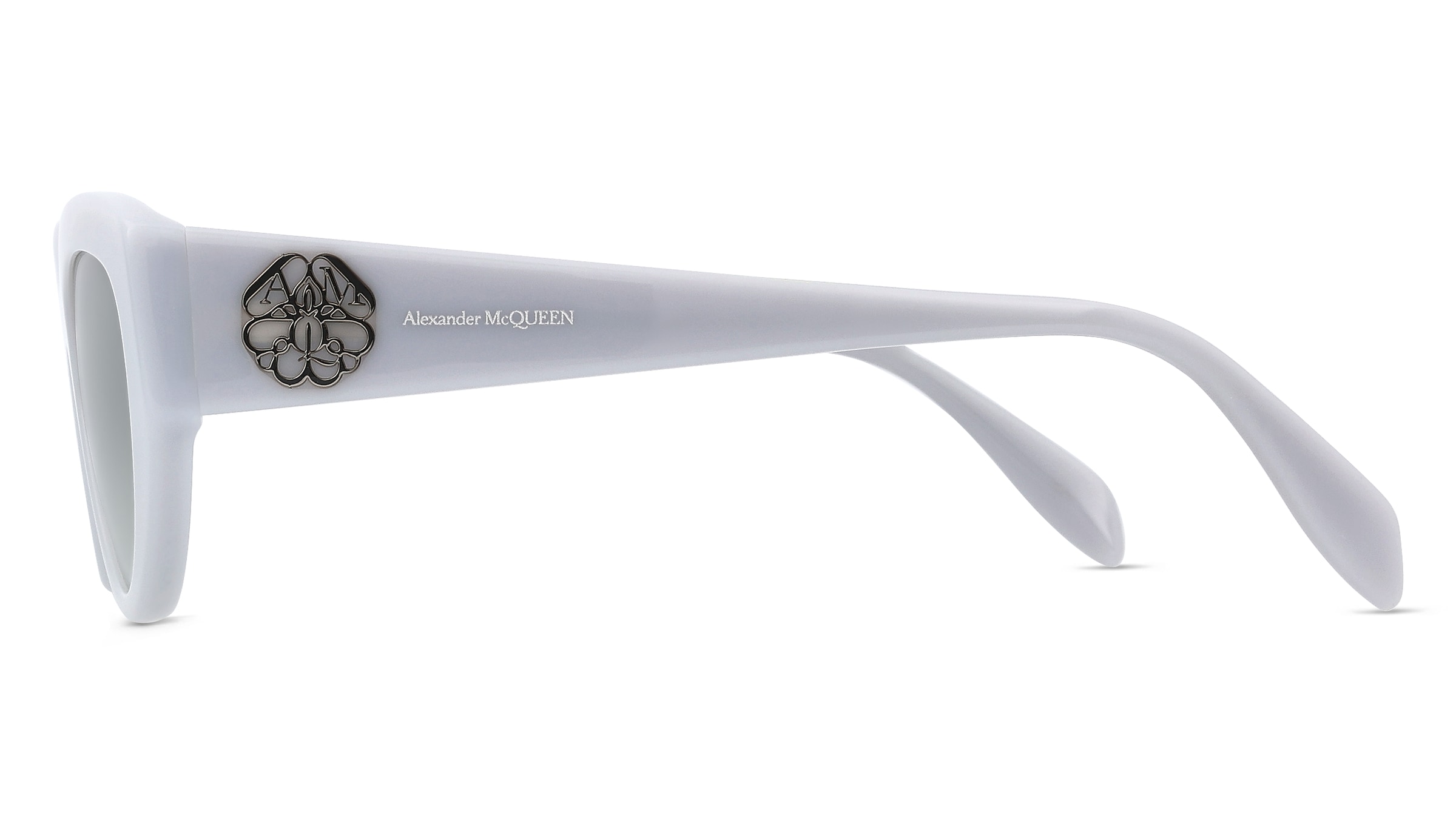 Thumbnail - Alexander McQueen AM0377S Damen-Sonnenbrille Vollrand Butterfly Kunststoff-Gestell, grau