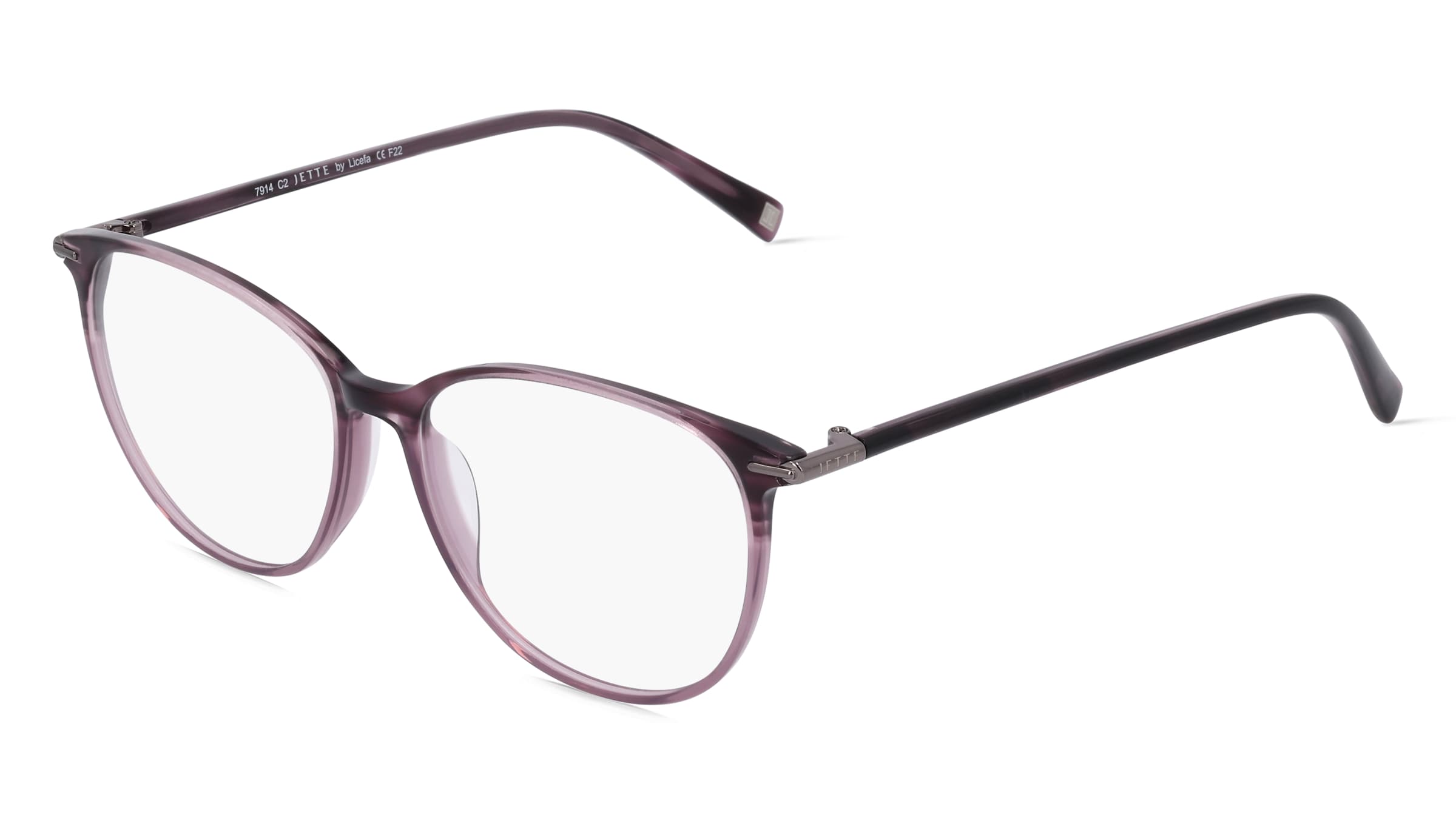 Jette 7914 Damen-Brille inkl. Gläser Vollrand Butterfly Kunststoff-Gestell 53/16/135, Lila