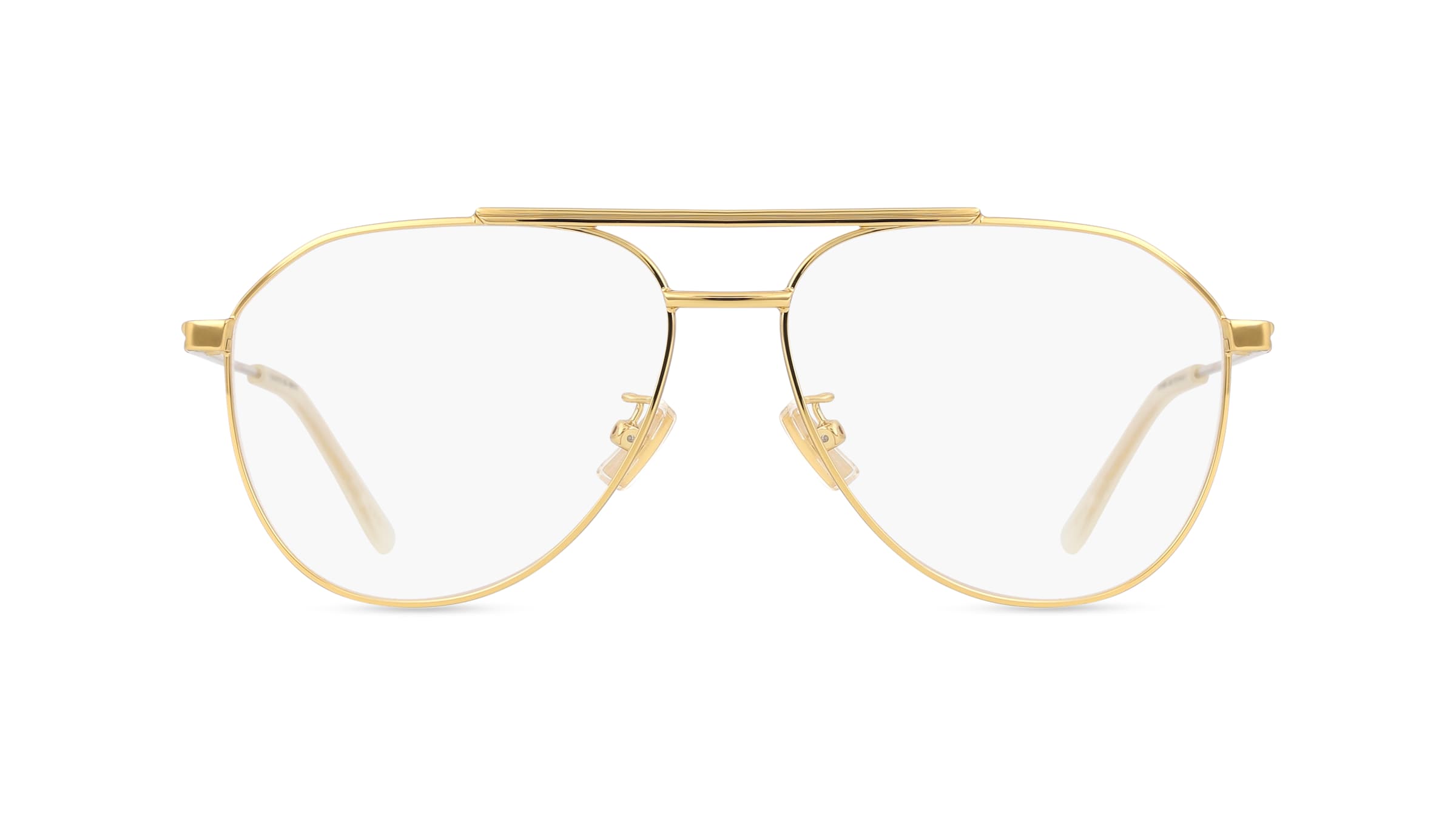 Bottega Veneta BV1158O Unisex-Brille inkl. Gläser Vollrand Pilot Metall-Gestell 57mm/14mm/145mm, gold