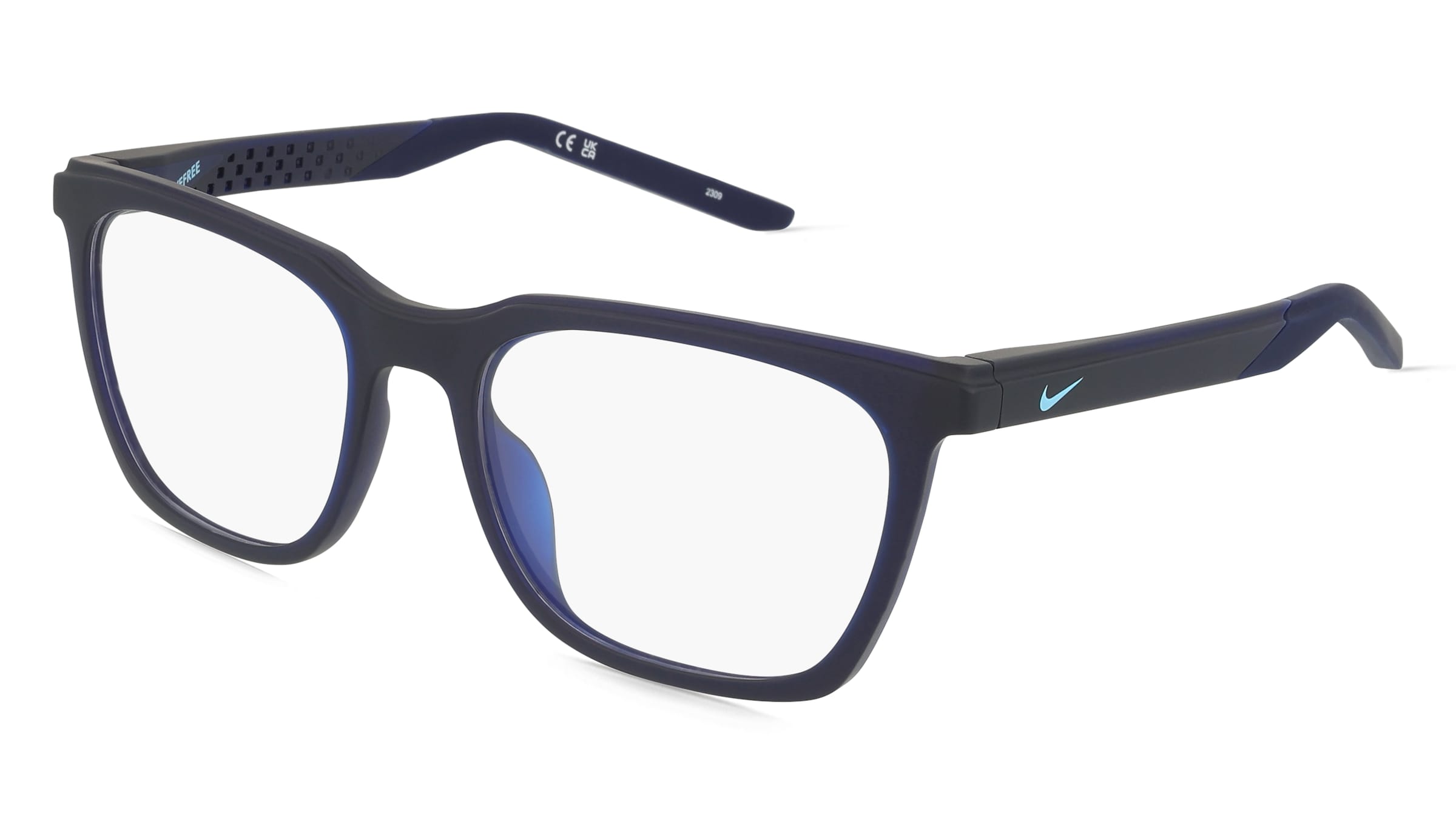 Nike 7273 Unisex-Brille inkl. Gläser Vollrand Quadratisch Propionat-Gestell 53/18/140, Blau