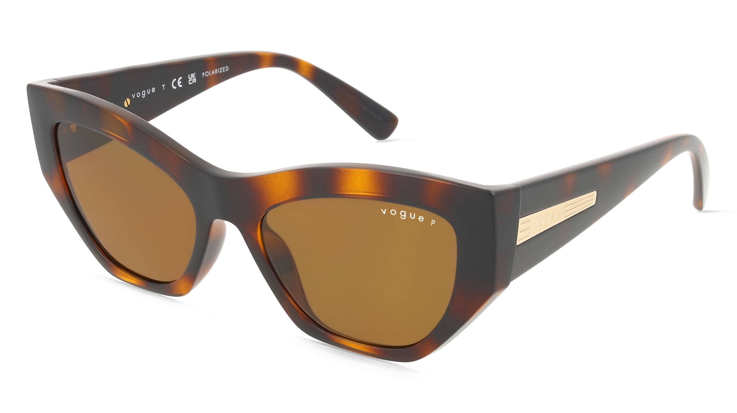 Vogue 0VO5607S Damen-Sonnenbrille Vollrand Geometrisch Kunststoff-Gestell, Havanna