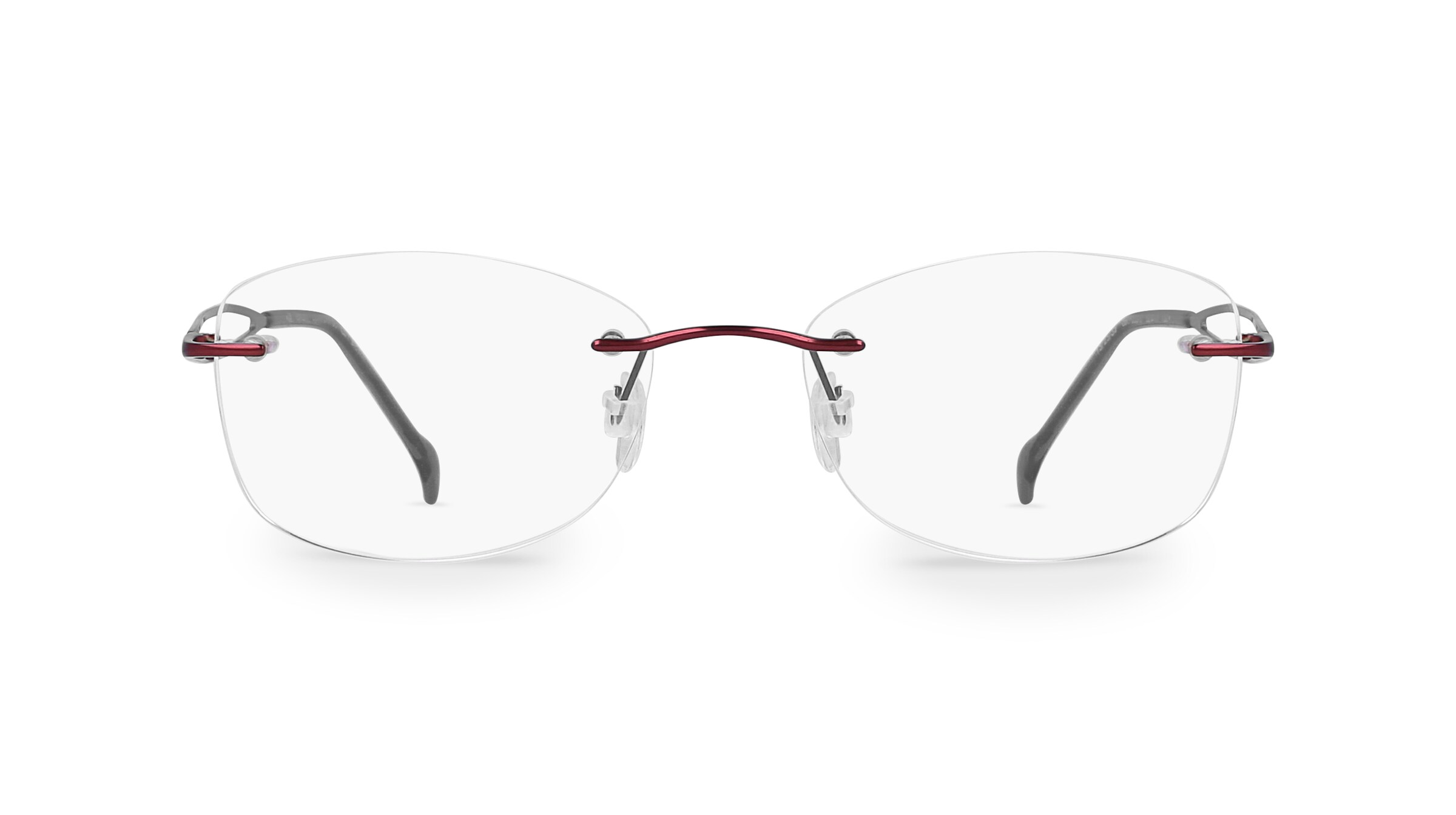 Fielmann COMFORT 061 CL Damen-Brille inkl. Gläser Randlos Eckig Titan-Gestell 52mm/17mm/130mm, rot