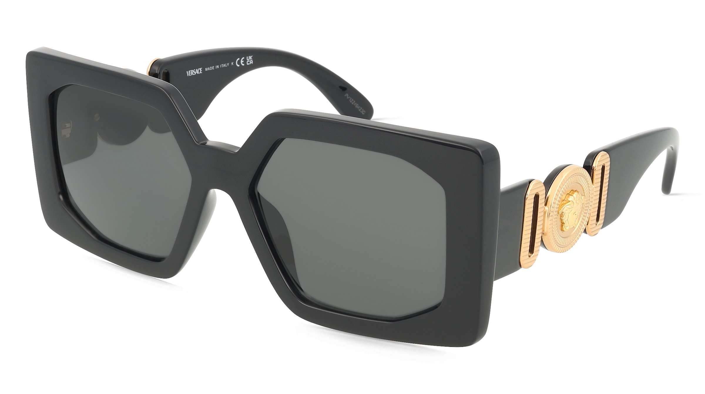 Versace VE4478U Damen-Sonnenbrille Vollrand Quadratisch Kunststoff-Gestell, schwarz