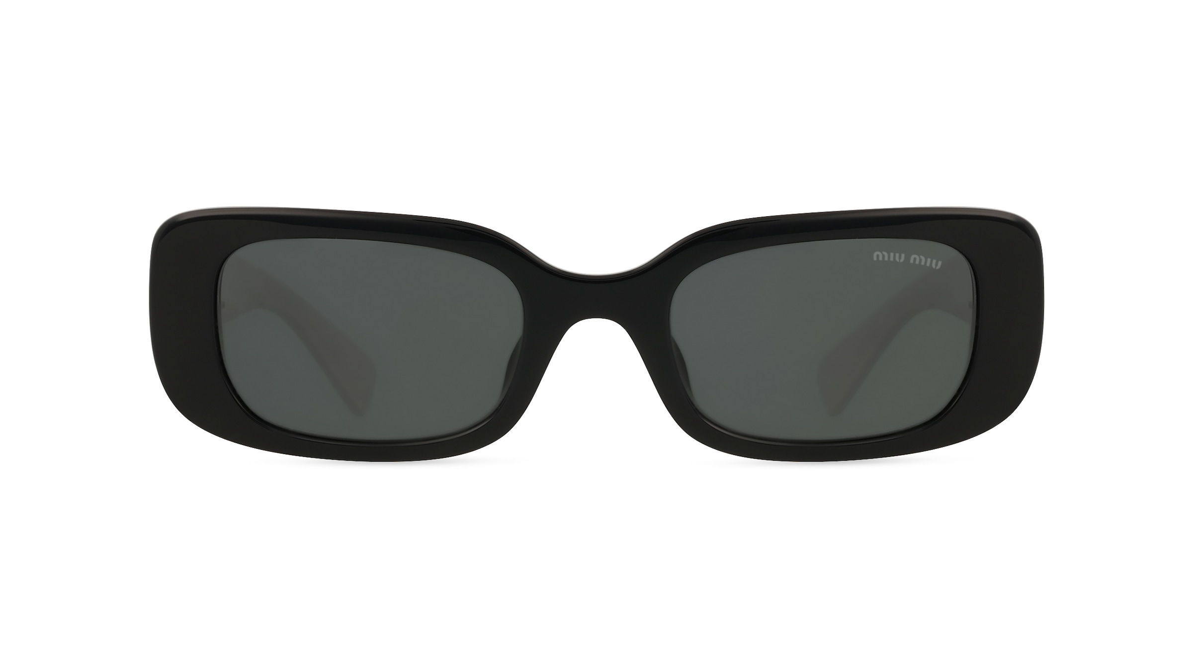 Miu Miu MU08YS Damen-Sonnenbrille Vollrand Eckig Acetat-Gestell, schwarz