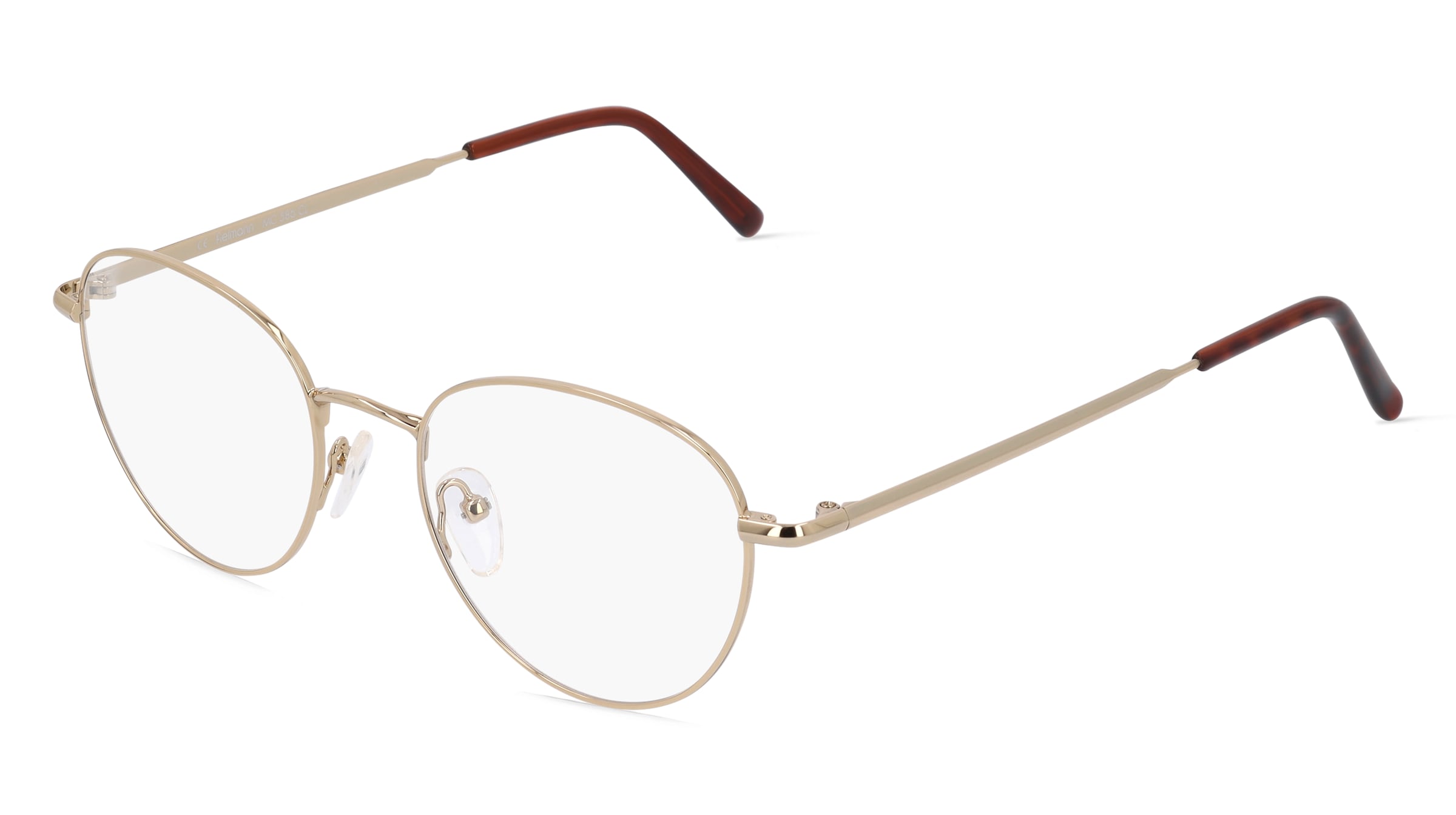 Fielmann MC 586 CL Unisex-Brille inkl. Gläser Vollrand Panto Edelstahl-Gestell 50mm/19mm/140mm, gold