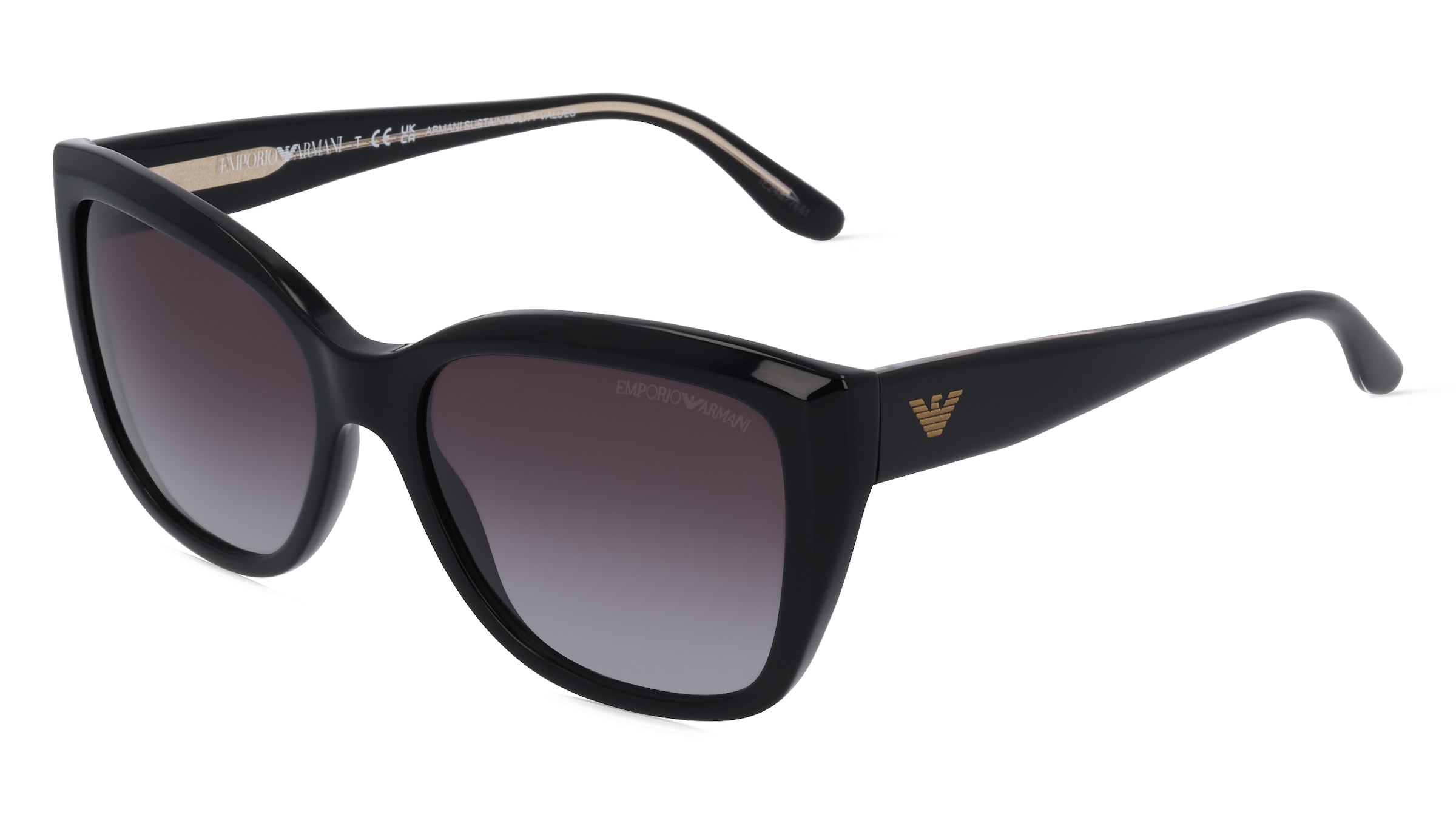 Emporio Armani EA 4198 Damen-Sonnenbrille Vollrand Cat Eye Acetat-Gestell, Schwarz