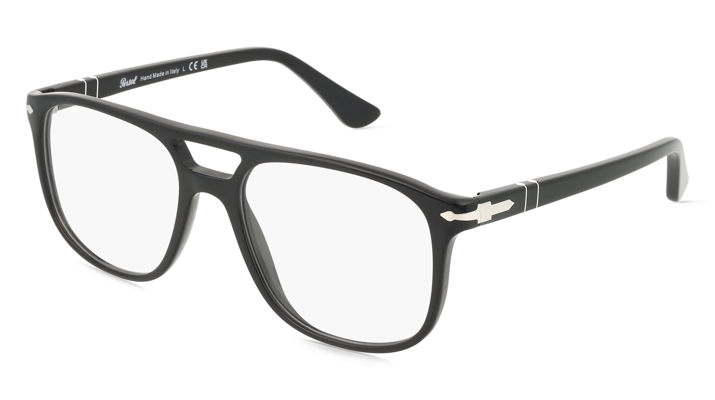 Persol 0PO3329V GRETA Unisex-Brille inkl. Gläser Vollrand Pilot Acetat-Gestell 52/18/145, Schwarz