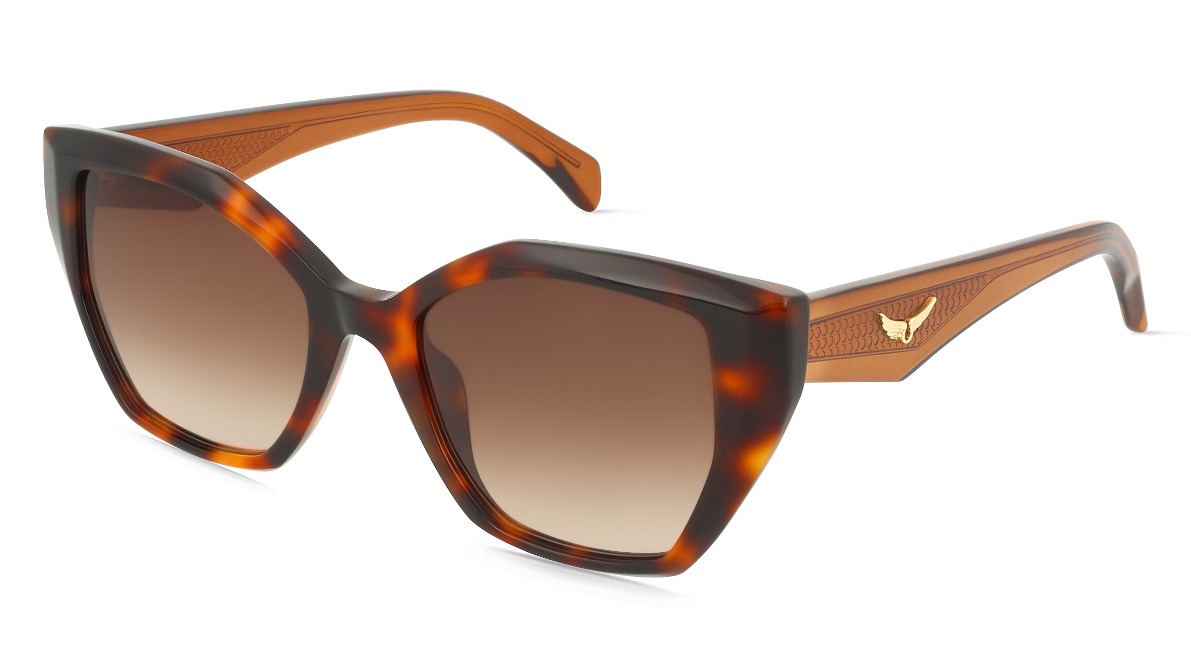 Zadig &amp; Voltaire SZV471 Damen-Sonnenbrille Vollrand Geometrisch Kunststoff-Gestell, Havanna