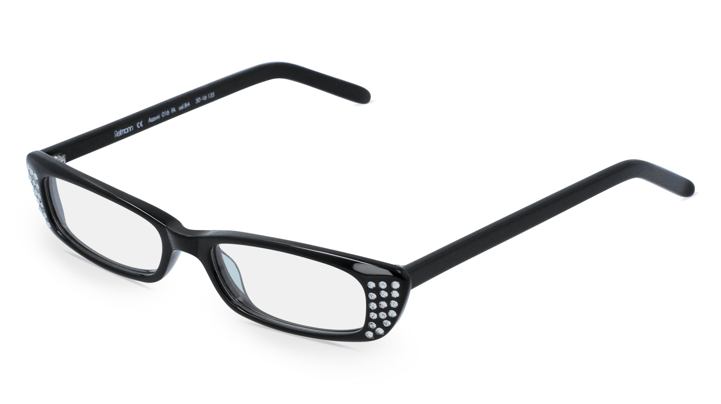Fielmann AZZURO 016 FA Damen-Brille inkl. Gläser Vollrand Quadratisch Acetat-Gestell 50/16/135, Schwarz