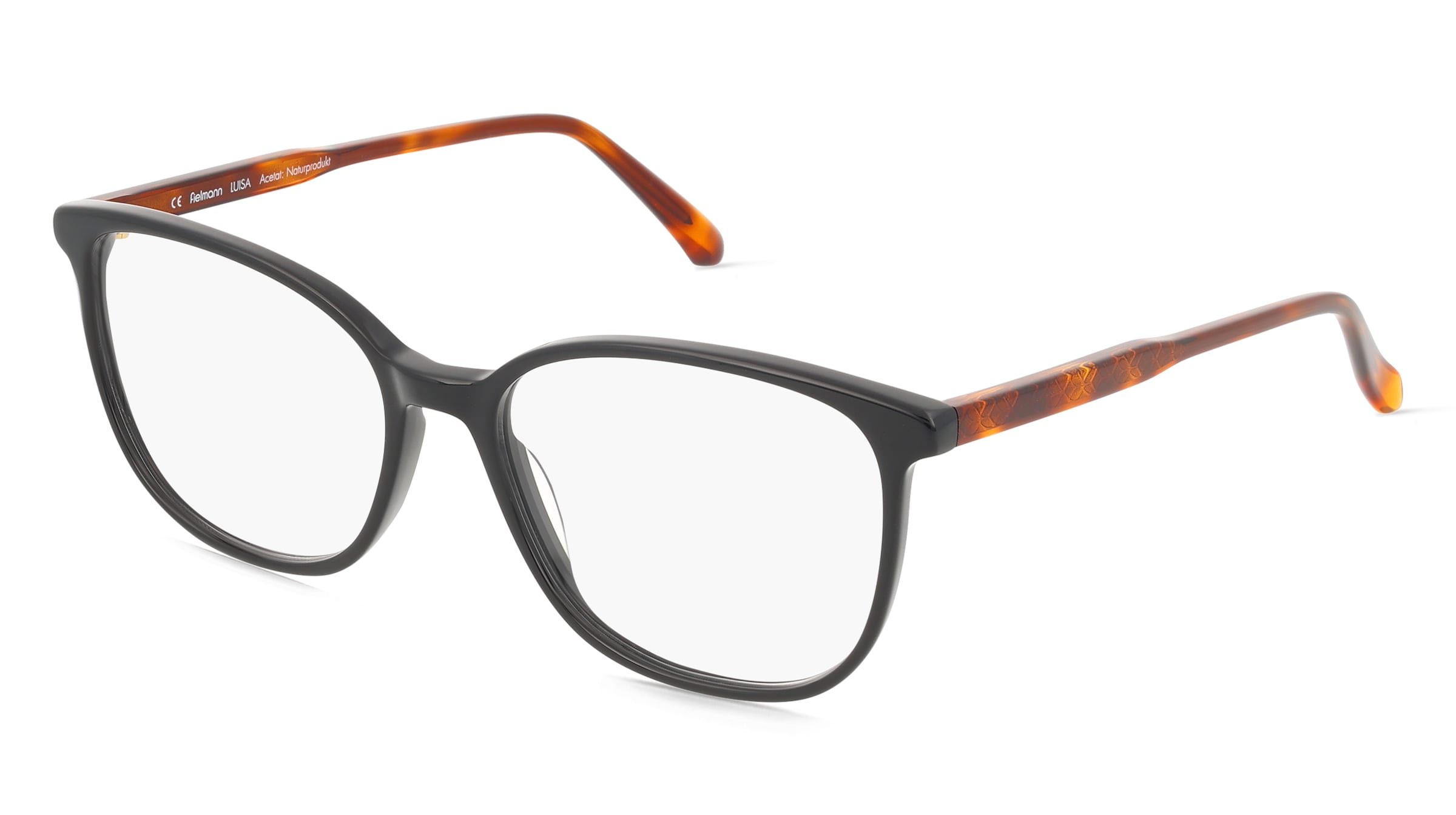Fielmann ABC 087 FA LUISA Damen-Brille inkl. Gläser Vollrand Butterfly Acetat-Gestell 53/16/140, Schwarz