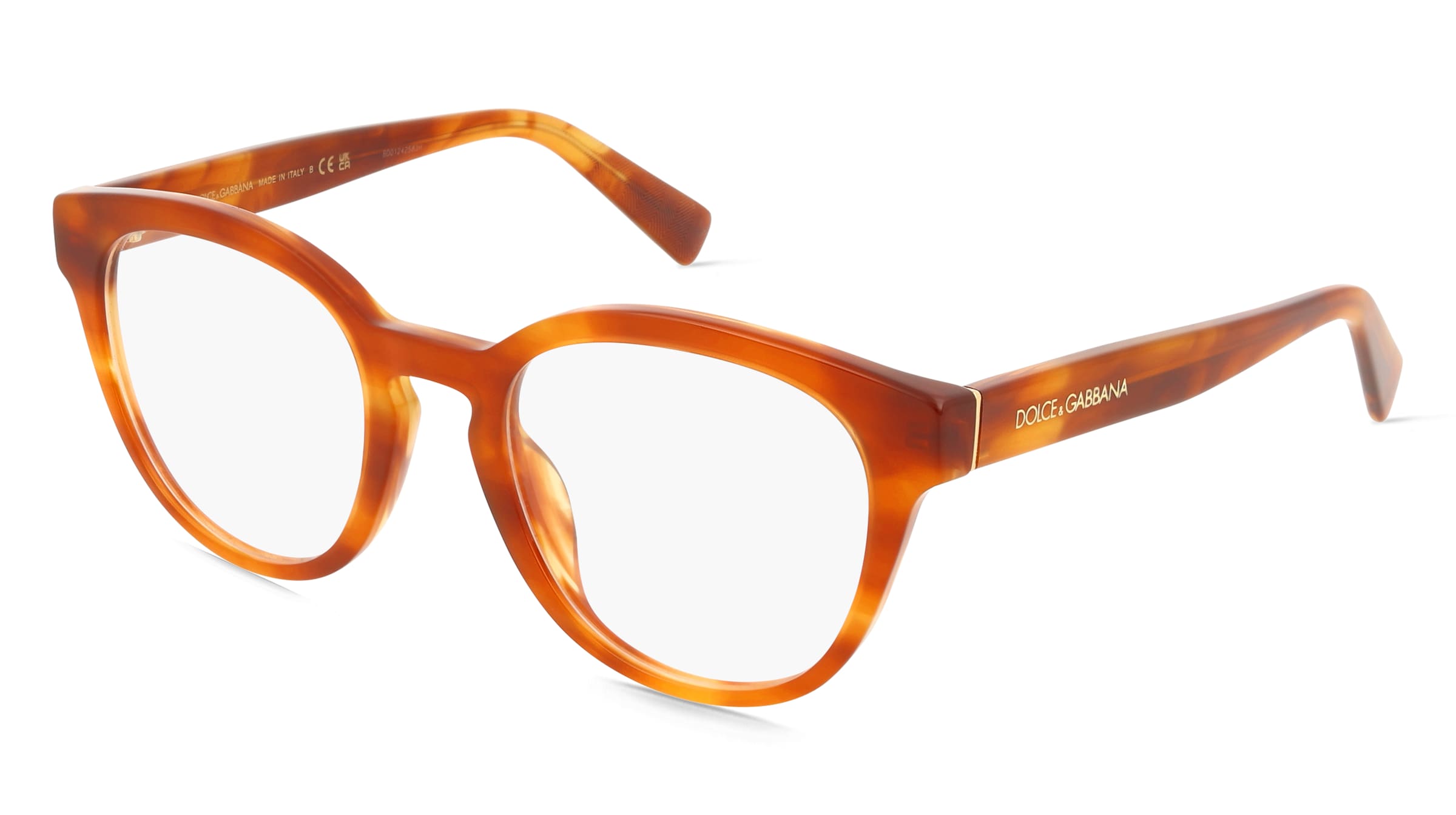 Dolce&amp;Gabbana DG3421 Herren-Brille inkl. Gläser Vollrand Panto Acetat-Gestell 52/21/145, Orange