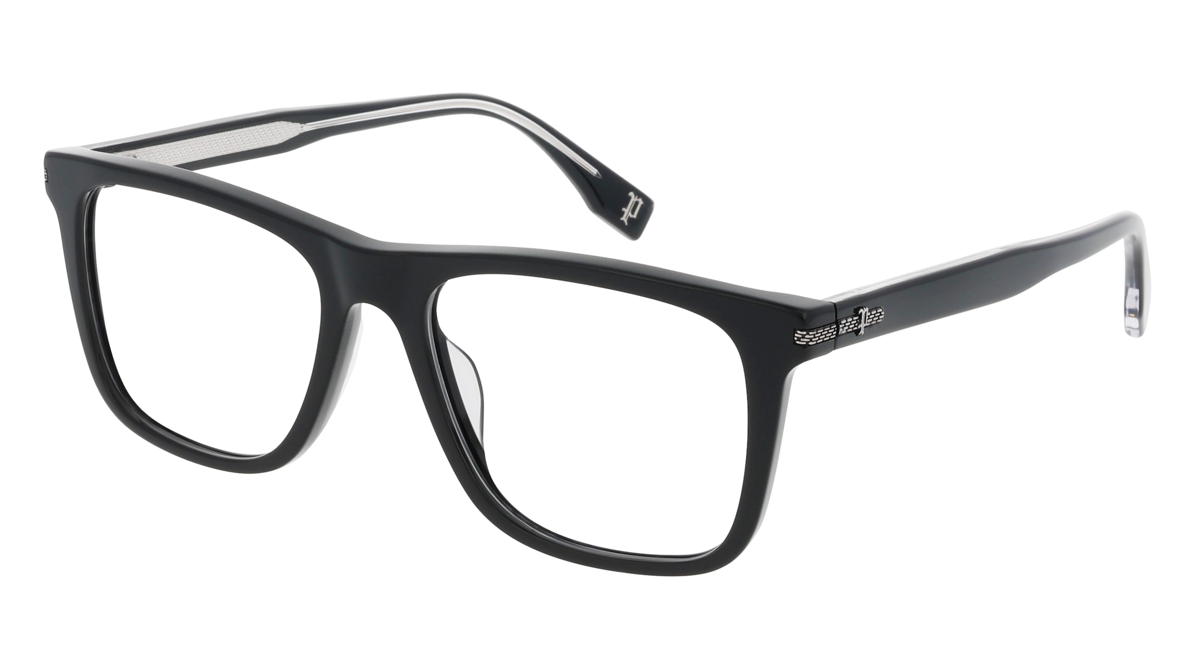 Police VPLR62 Herren-Brille inkl. Gläser Vollrand Quadratisch Kunststoff-Gestell 54/18/150, Schwarz