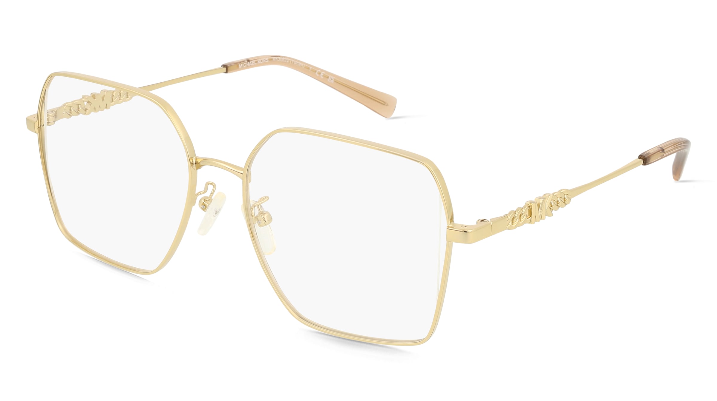 Michael Kors 0MK3082D YUNAN Damen-Brille inkl. Gläser Vollrand Quadratisch Metall-Gestell 55/17/145, Gold