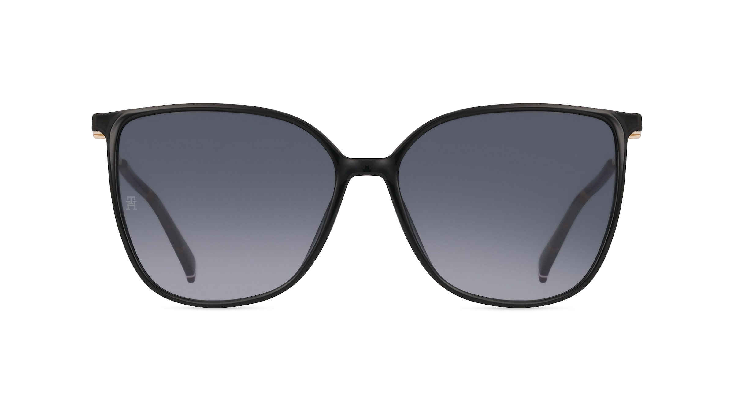 Tommy Hilfiger TH 2095/S Damen-Sonnenbrille Vollrand Cateye Kunststoff-Gestell, schwarz