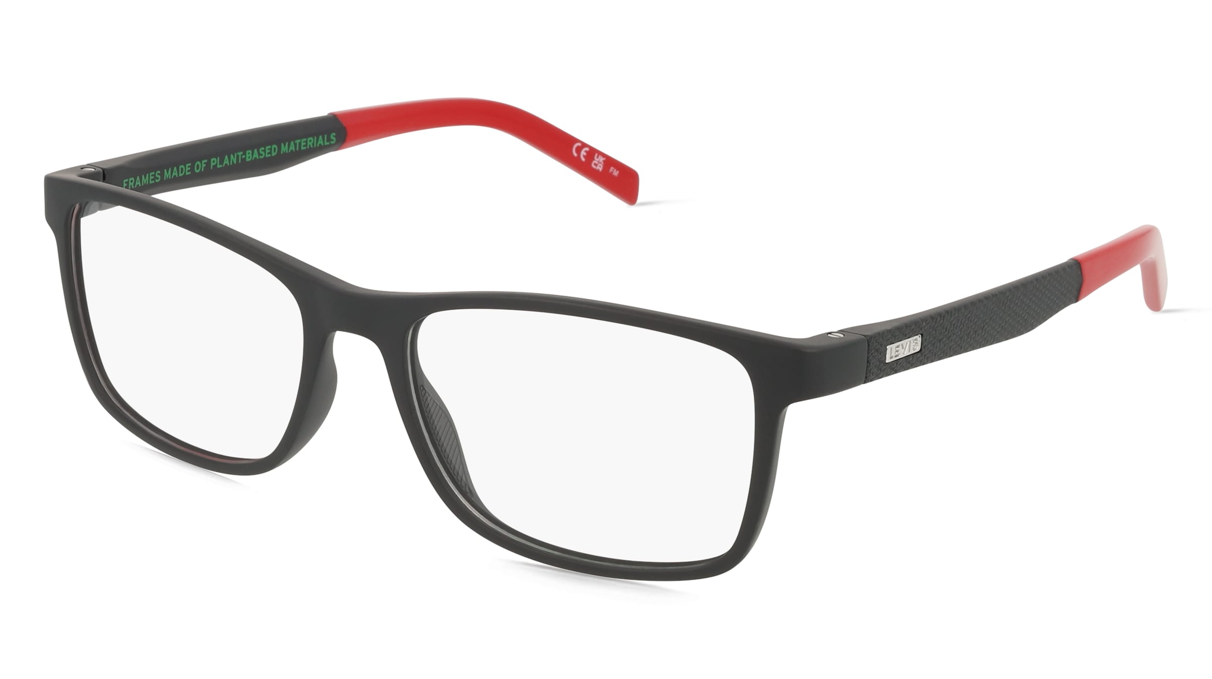 Levi's LV 5049 Herren-Brille inkl. Gläser Vollrand Quadratisch Kunststoff-Gestell 55/17/145, Schwarz