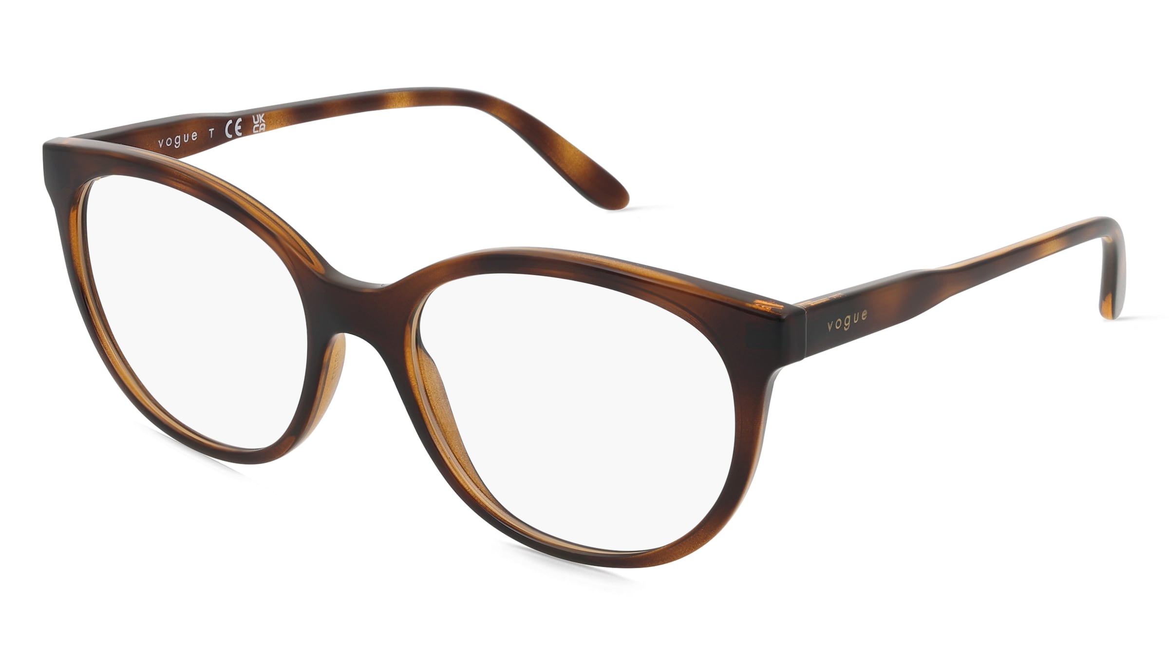 Vogue 0VO5552 Damen-Brille inkl. Gläser Vollrand Panto Kunststoff-Gestell 53/17/140, Havanna