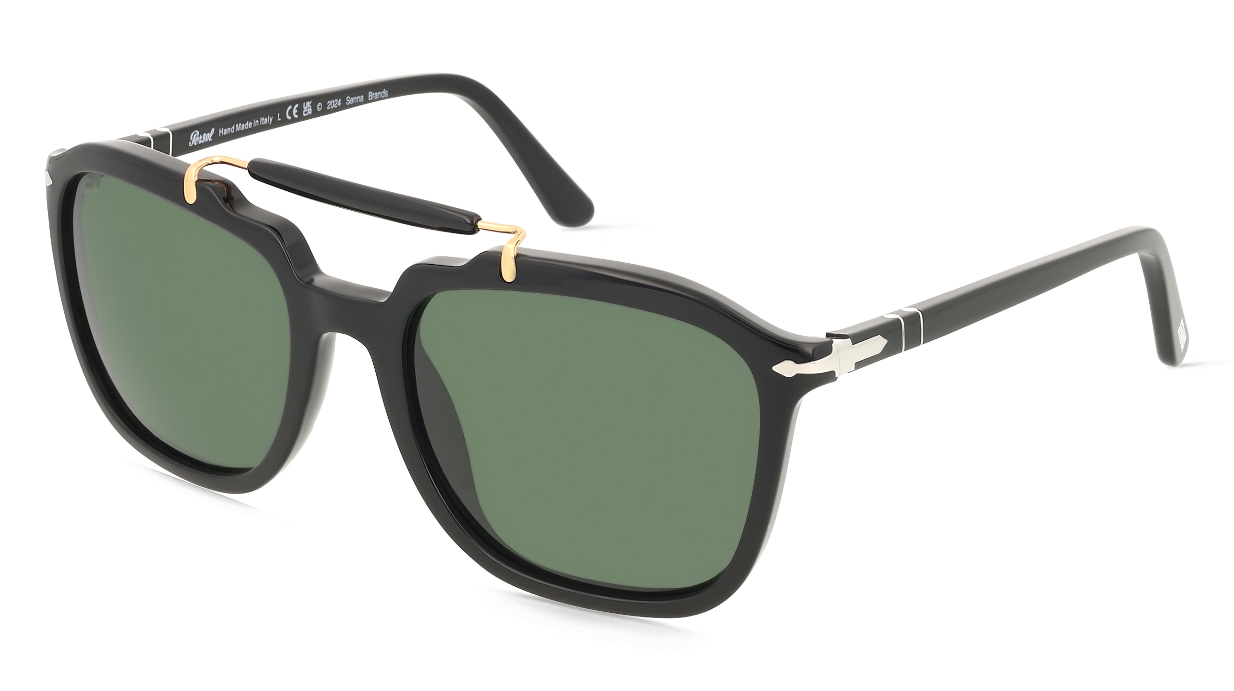Persol PO0203S Unisex-Sonnenbrille Vollrand Quadratisch Acetat-Gestell, Schwarz