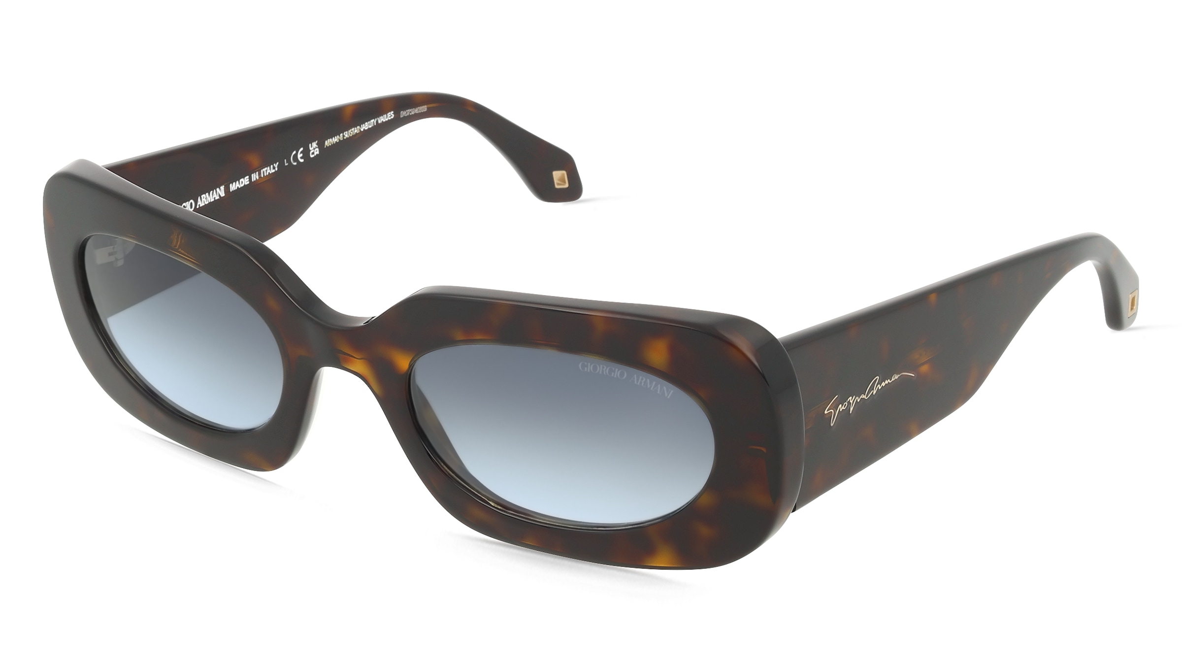 Giorgio Armani 0AR8182 Damen-Sonnenbrille Vollrand Quadratisch Acetat-Gestell, Havanna