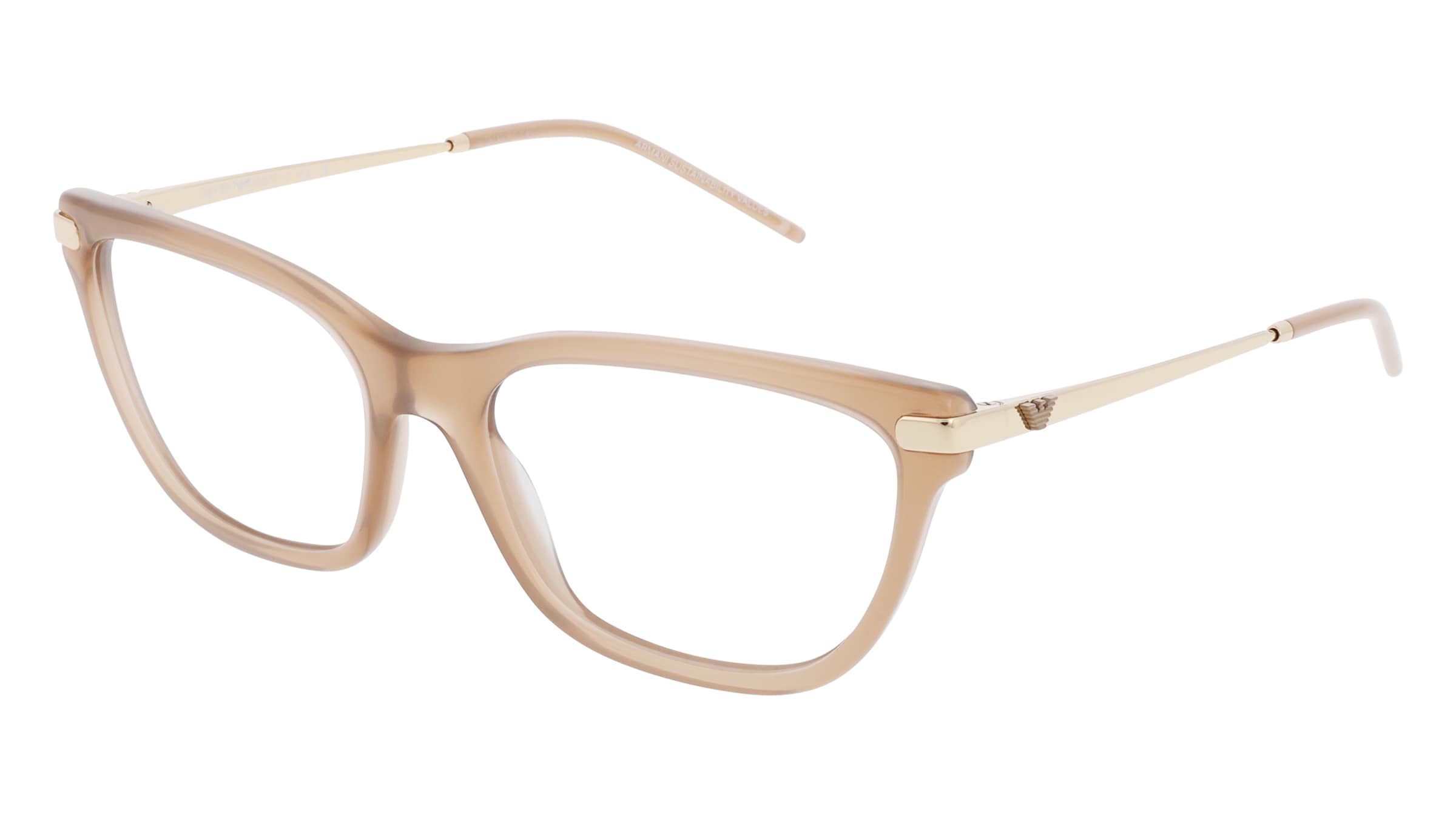 Emporio Armani EA3262 Damen-Brille inkl. Gläser Vollrand Cat Eye Acetat-Gestell 54/17/140, Beige