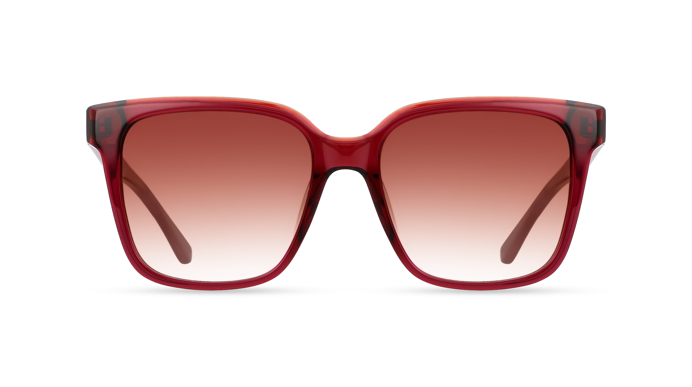 Calvin Klein CK21530S Damen-Sonnenbrille Vollrand Eckig Kunststoff-Gestell, rot