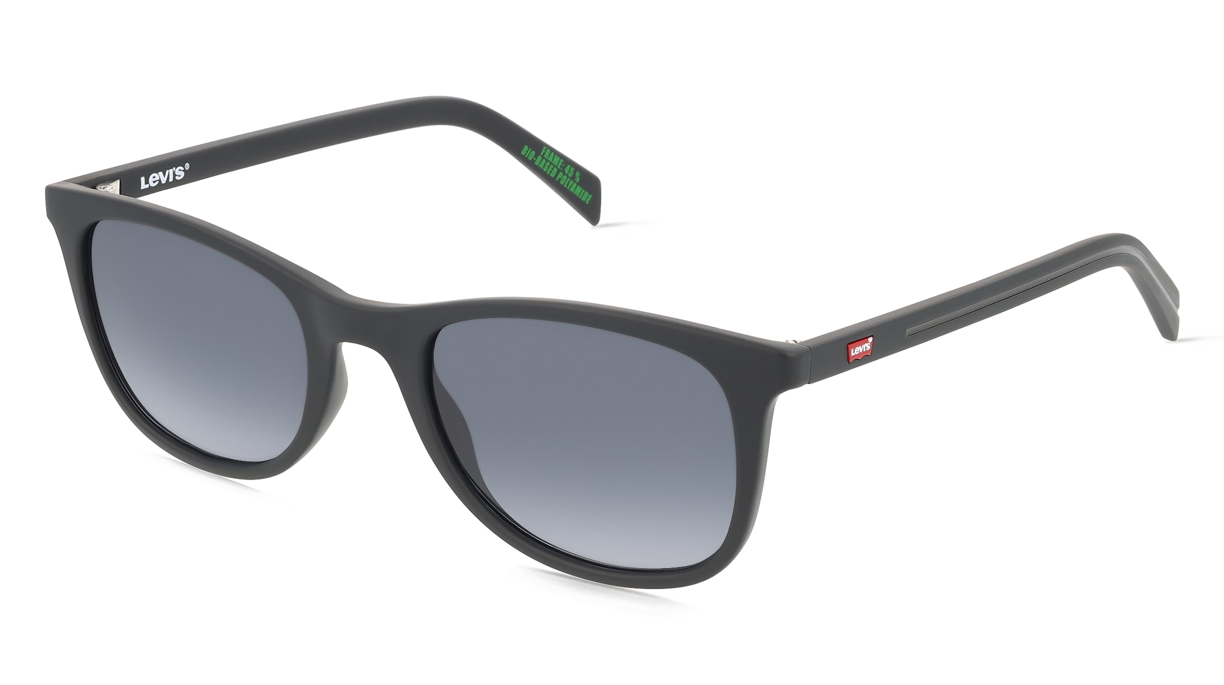 Levi’s 207196 Herren-Sonnenbrille Vollrand Eckig Kunststoff-Gestell, Schwarz