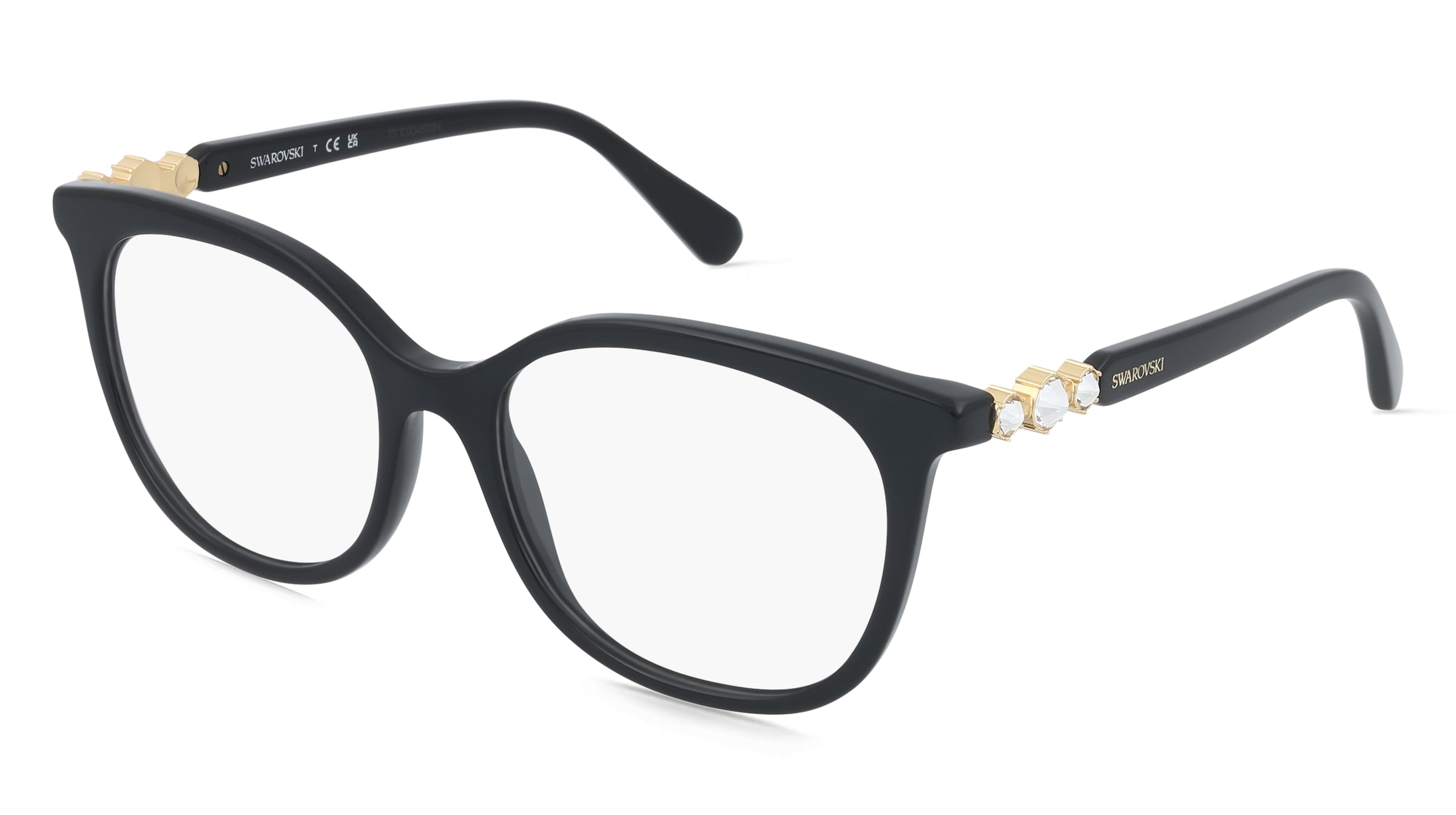 Swarovski 0SK2055 Damen-Brille inkl. Gläser Vollrand Panto Acetat-Gestell 54/17/140, Schwarz