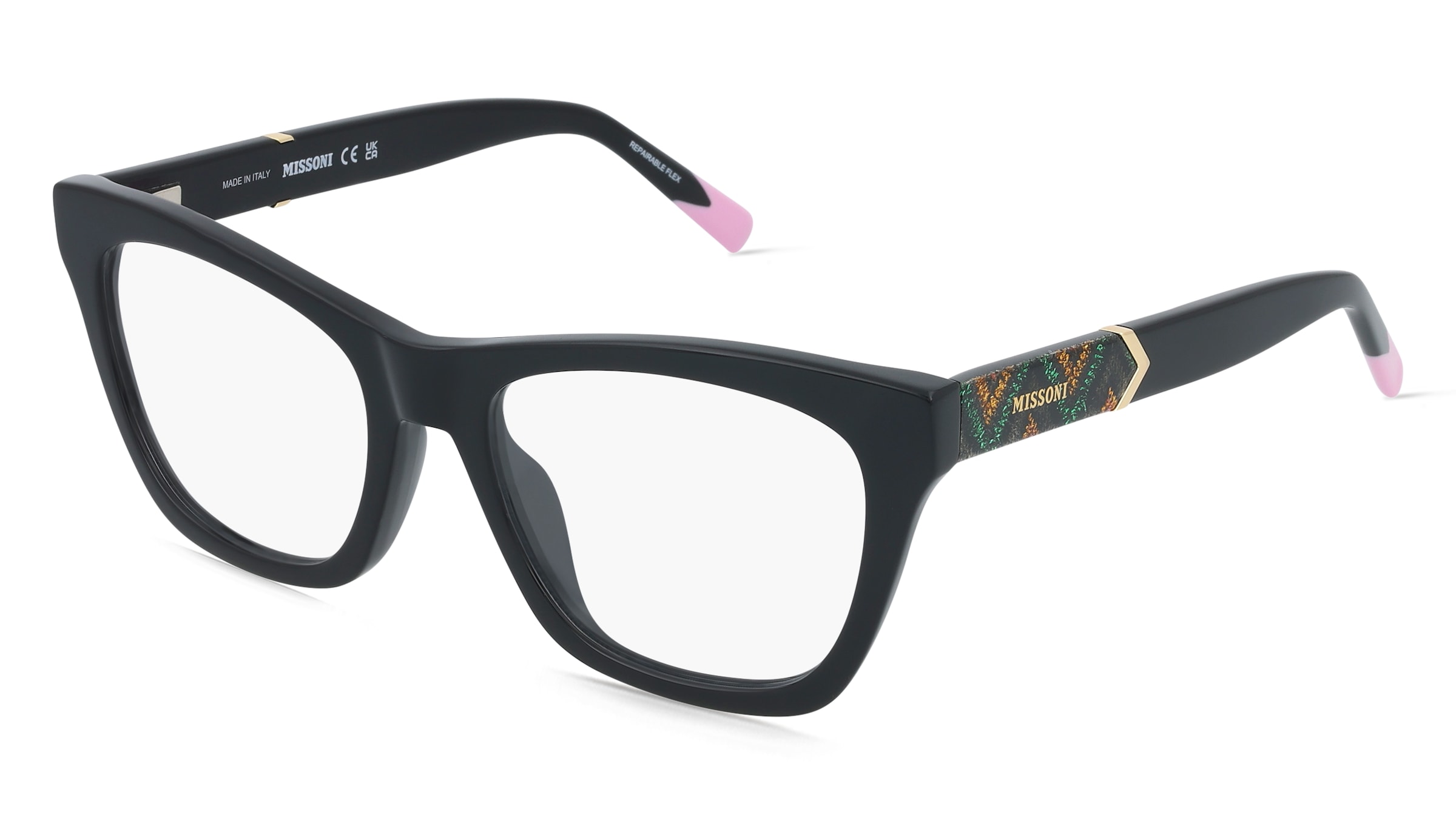 Missoni MIS 0217/G Damen-Brille inkl. Gläser Vollrand Eckig Acetat-Gestell 52/18/145, Schwarz