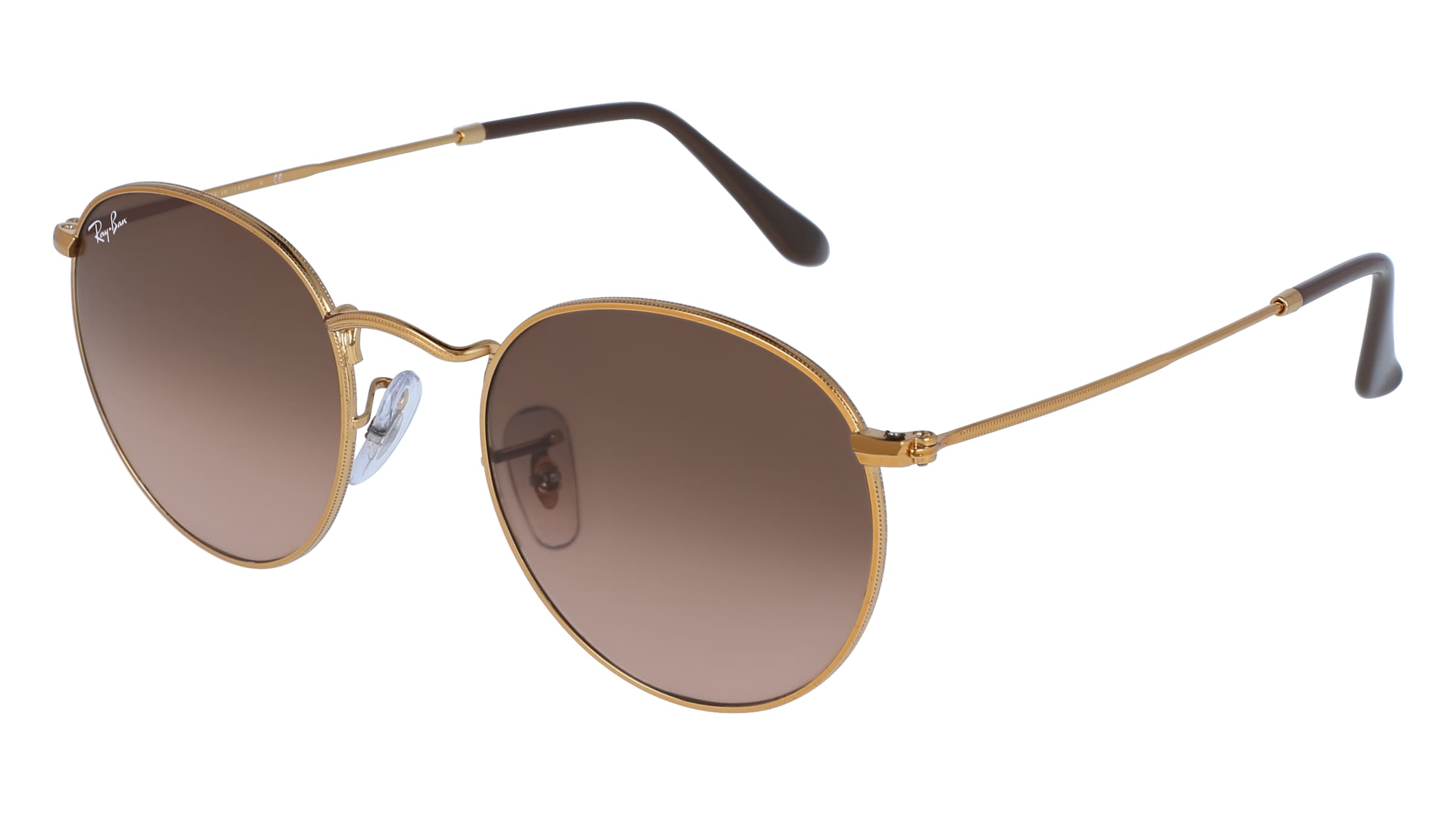 Ray-Ban RB 3447 ROUND METAL Herren-Sonnenbrille Vollrand Rund Metall-Gestell, Gold
