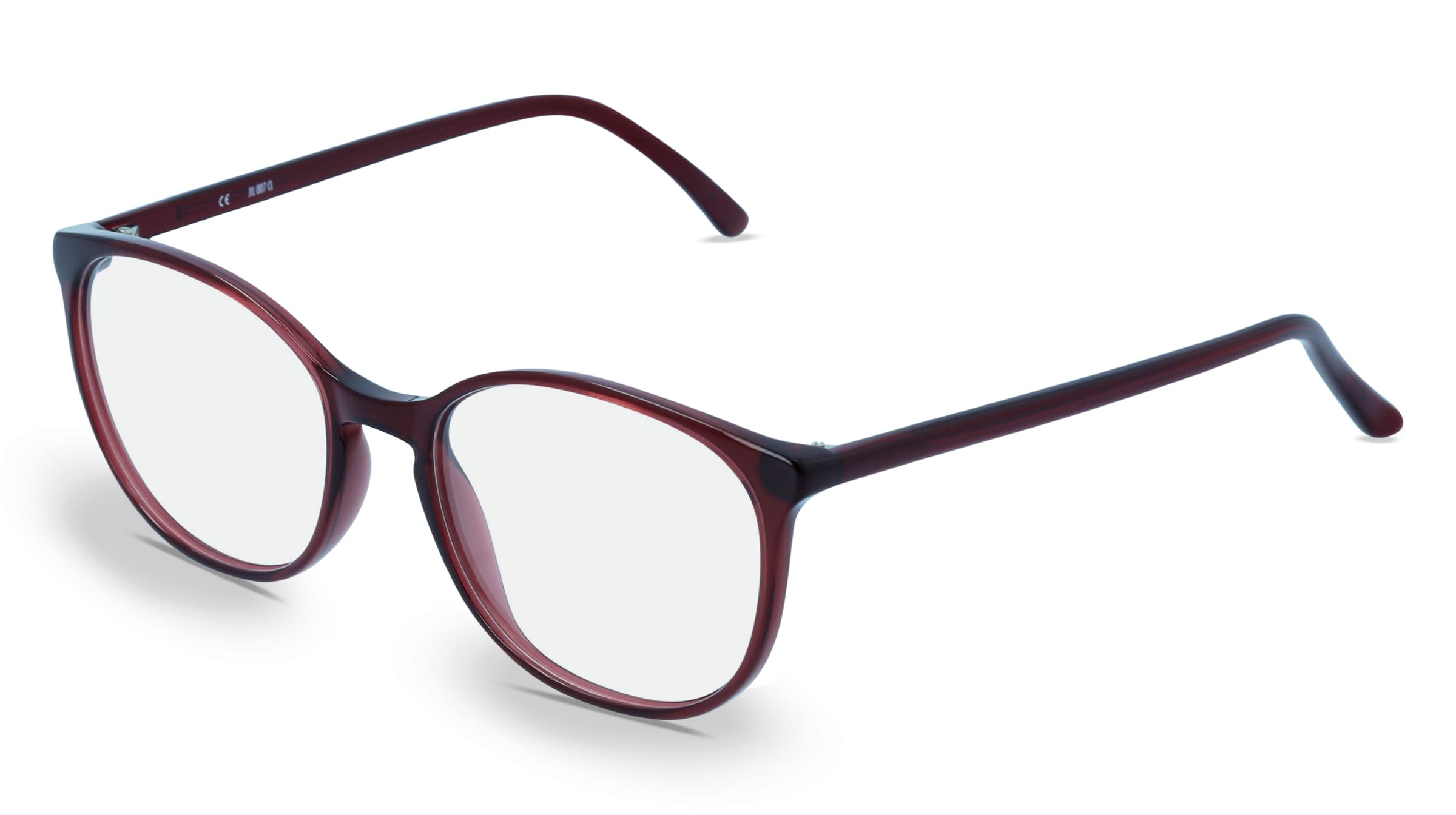 Fielmann JIL 007 CL Damen-Brille inkl. Gläser Vollrand Panto Kunststoff-Gestell 52/18/140, Rot