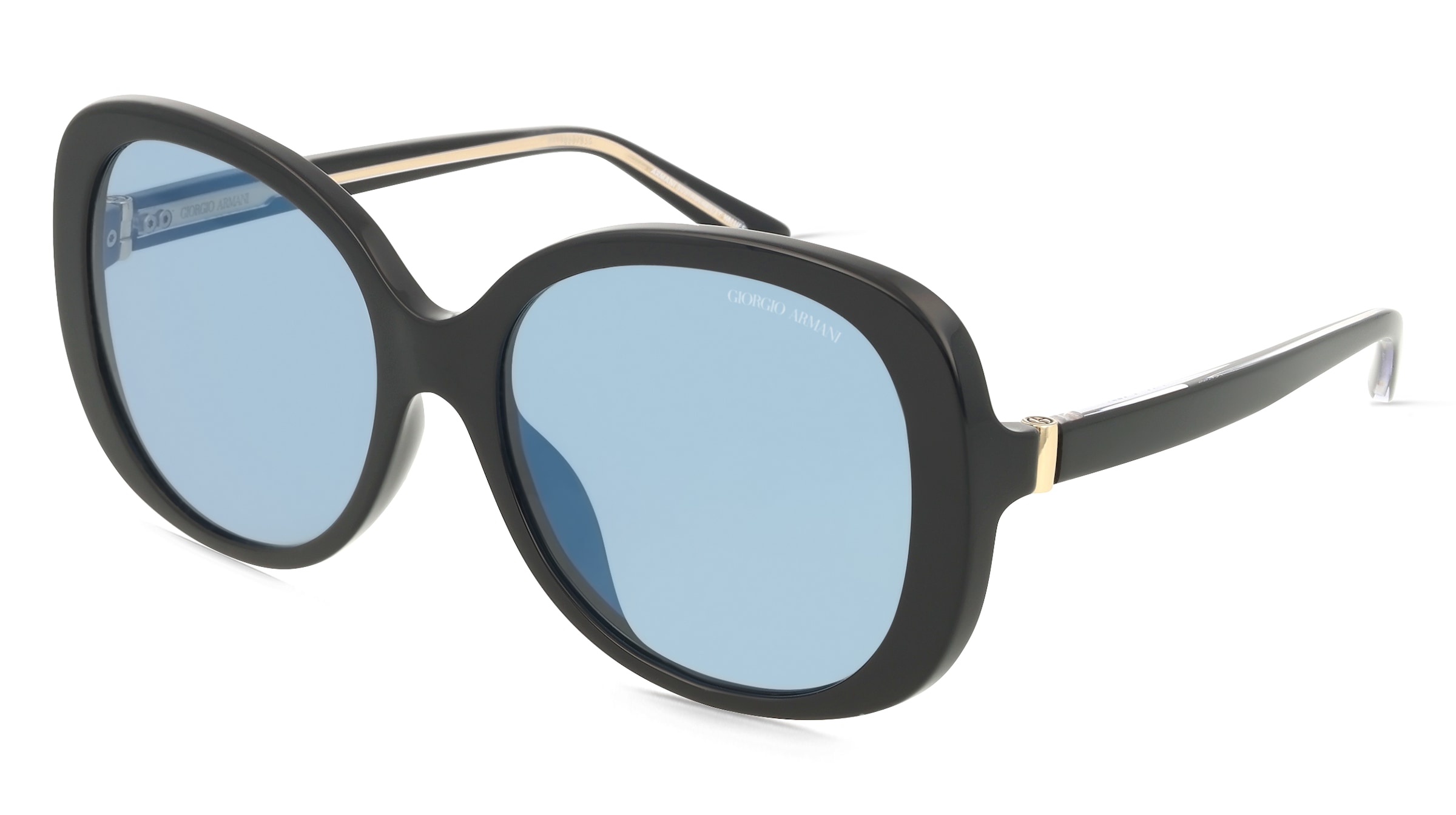 Giorgio Armani AR8229U Damen-Sonnenbrille Vollrand Rund Acetat-Gestell, Schwarz