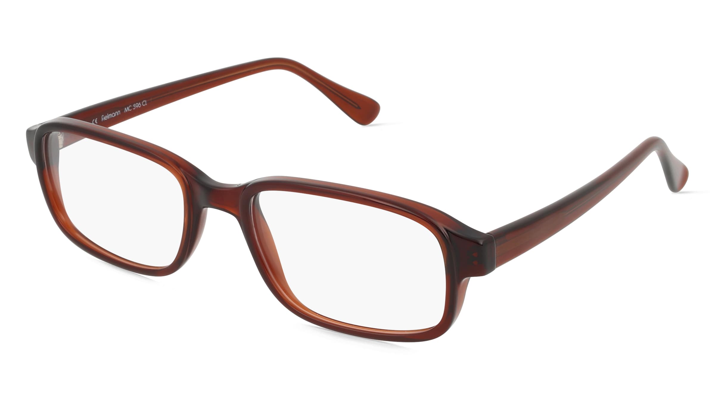 Fielmann MC 596 CL Herren-Brille inkl. Gläser Vollrand Eckig Propionat-Gestell 52mm/19mm/140mm, braun